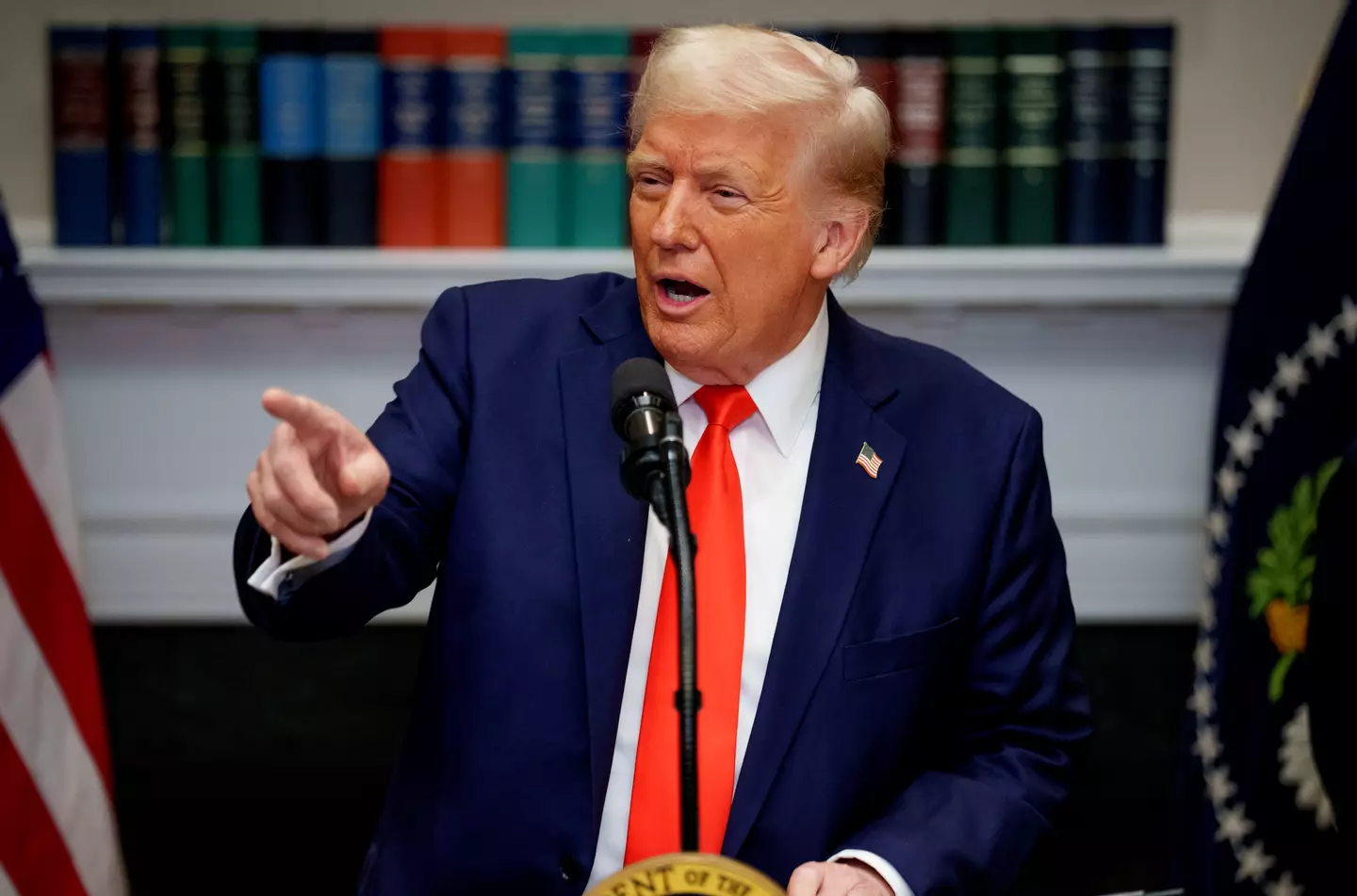 Donald Trump took shots from Trudeau and his successor Carney on Sunday (Andrew Harnik/Getty Images)