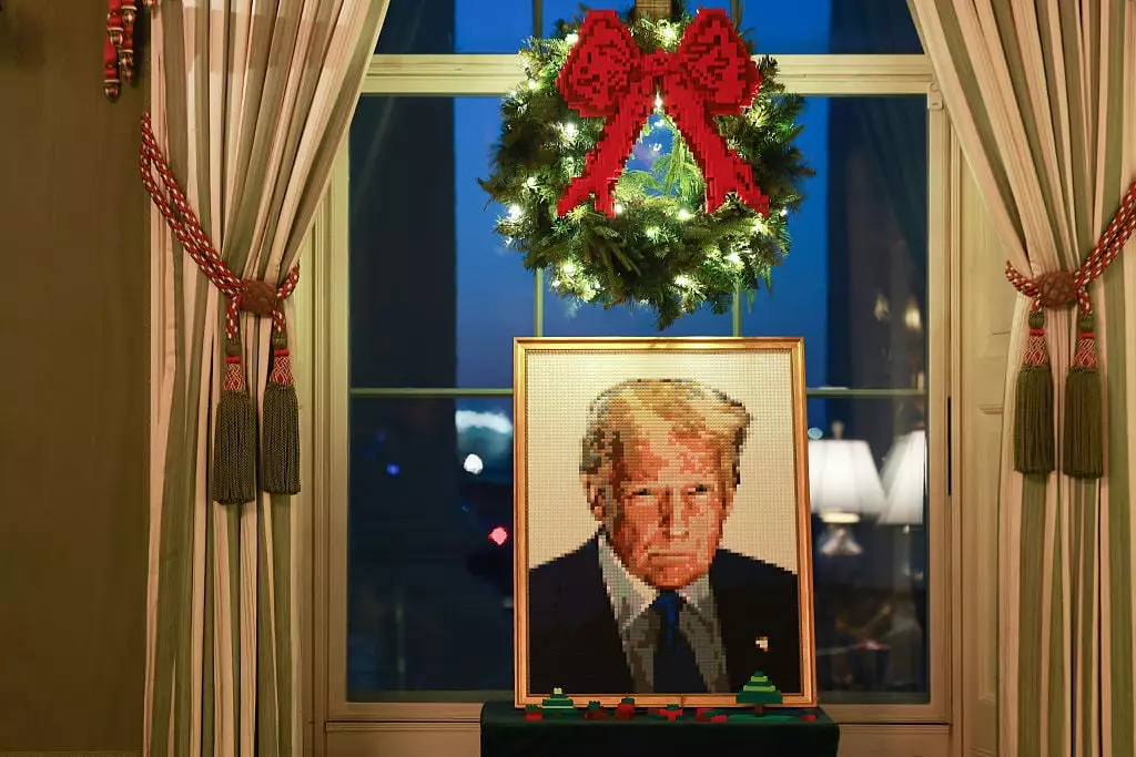 It comes as the White House has made way for its festive decor (Anna Moneymaker/Getty Images)