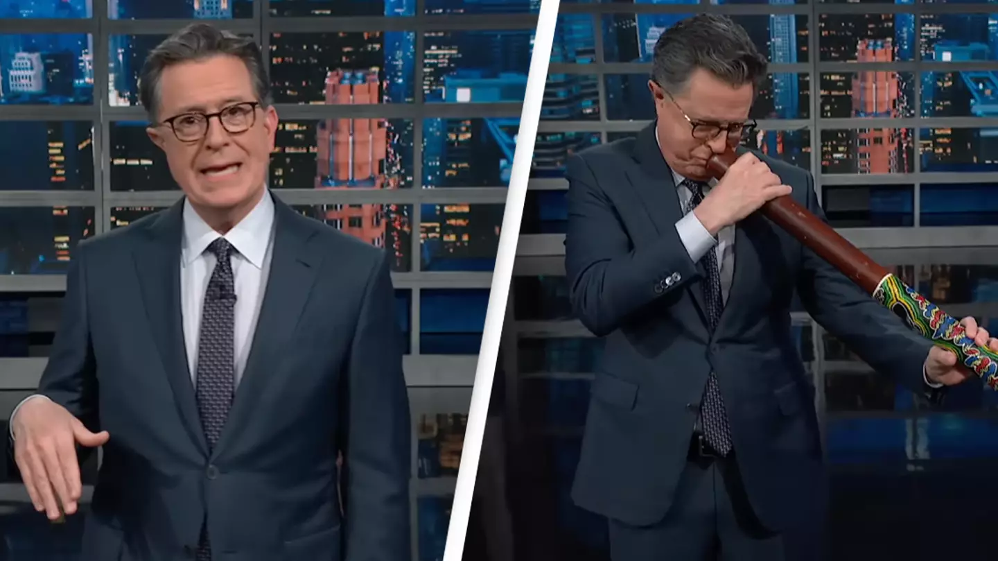 Stephen Colbert has been called 'racist' after using a didgeridoo during sketch about Australia