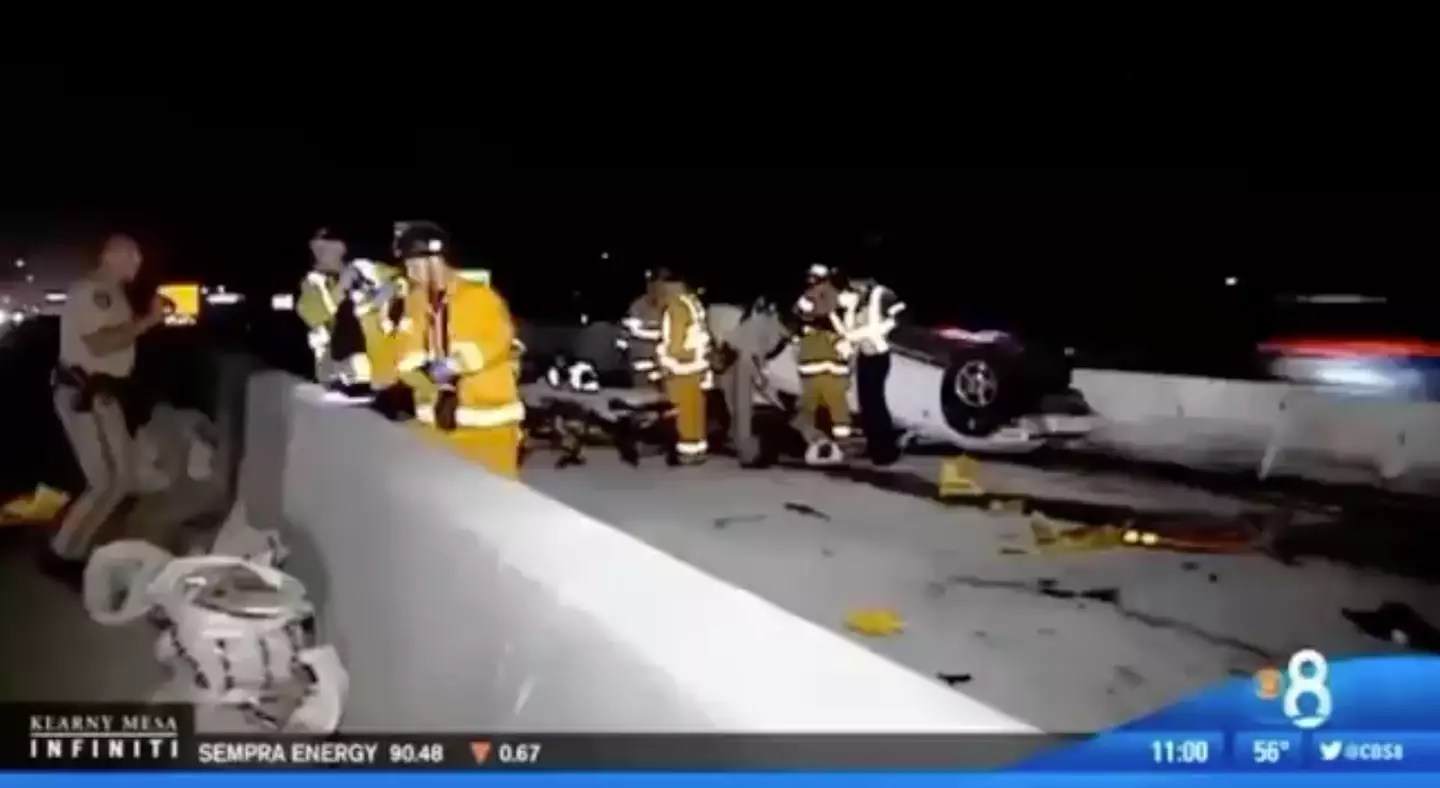 The officer was arrested while attending a car crash. (CBS News 8)