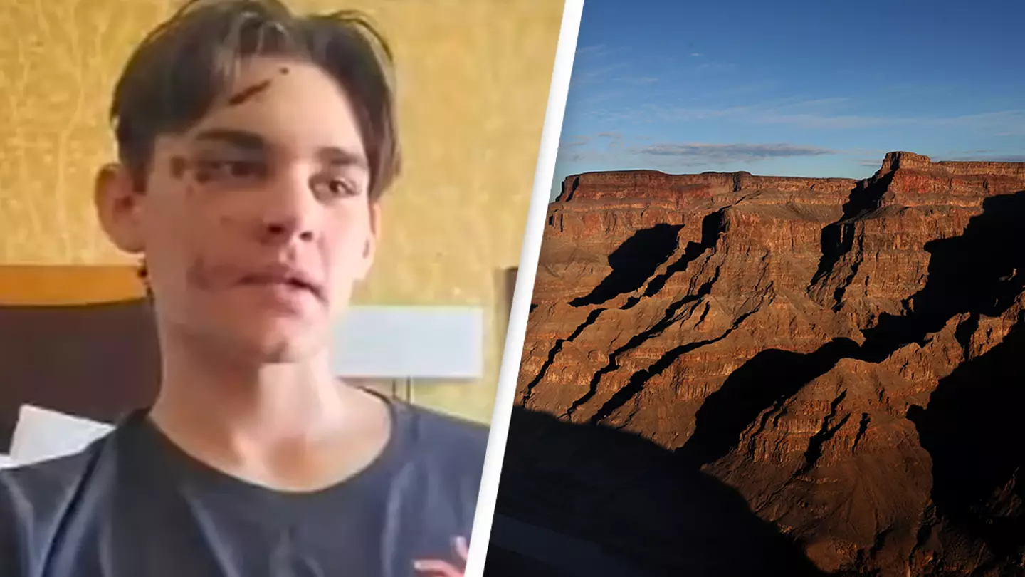 13-year-old boy says he was 'inches from death' after surviving 100ft fall from the Grand Canyon