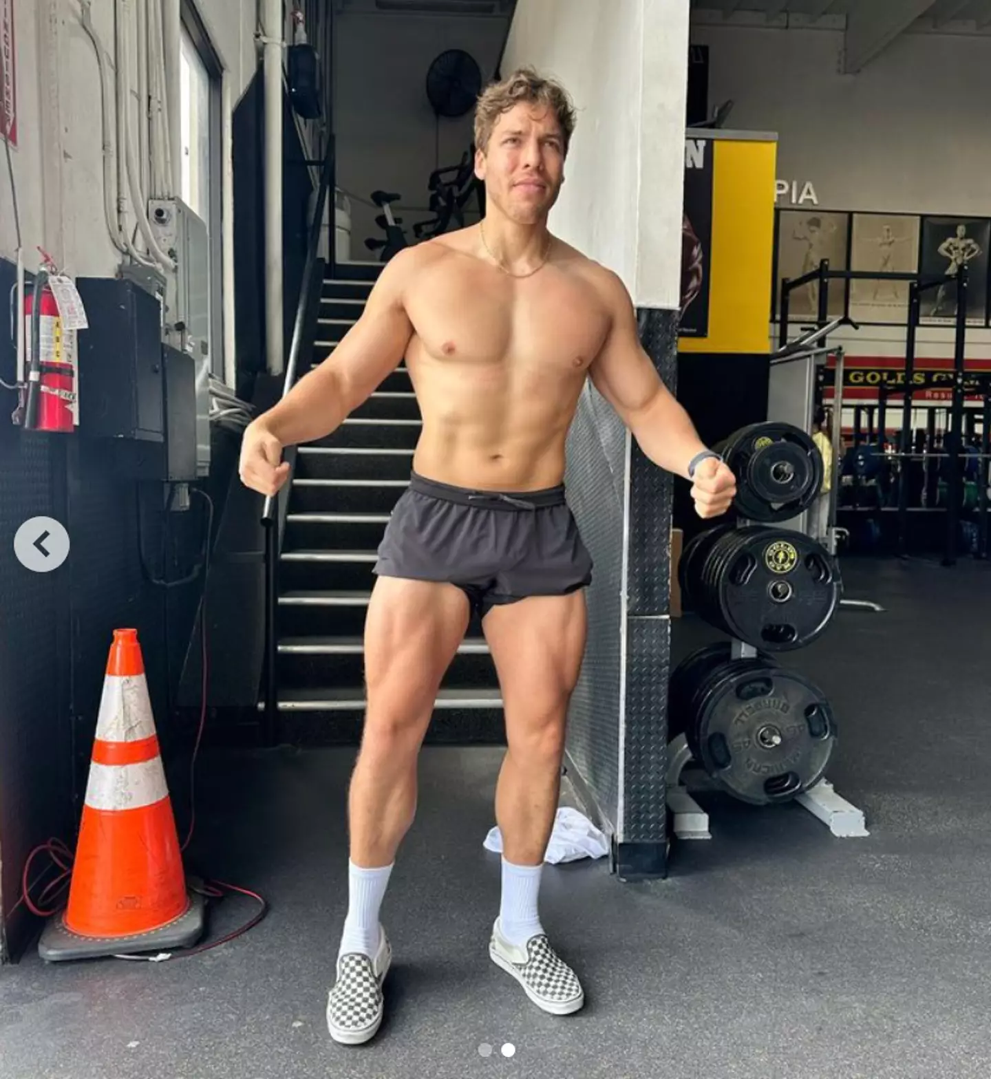 Baena showed off his impressive physique on Instagram.