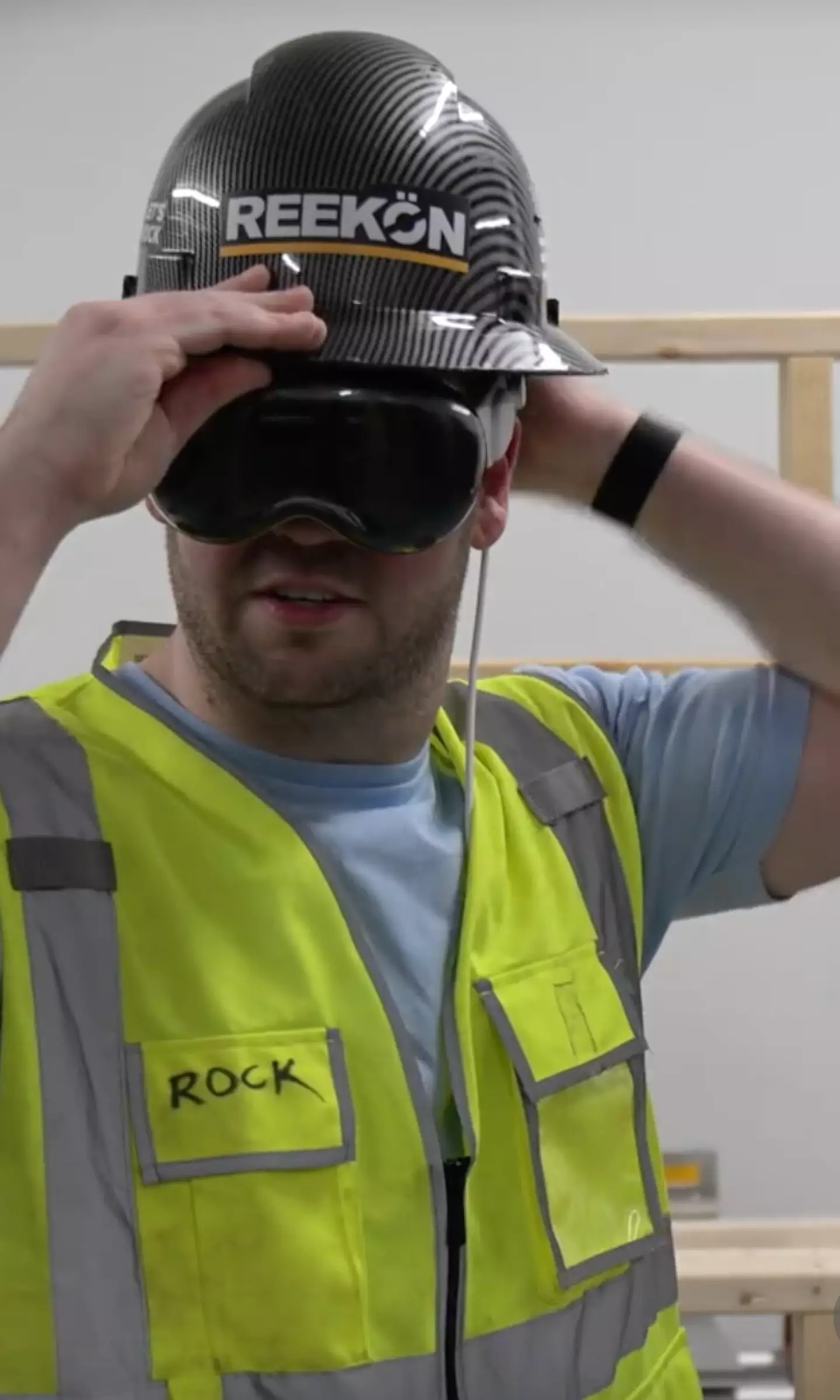 A builder showed how his company is utilising the Apple Vision Pro headset.