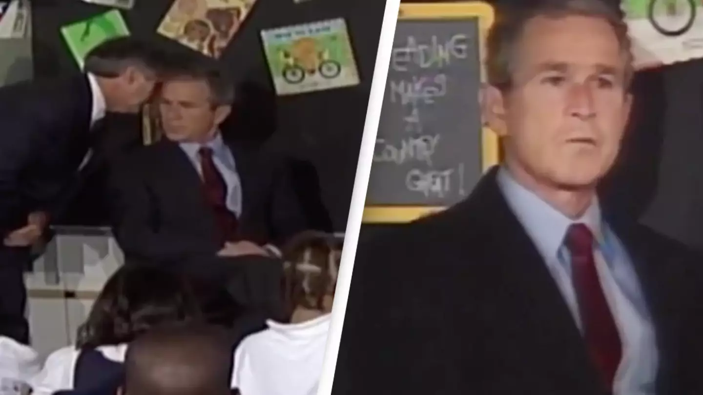 Devastating moment President George W. Bush found out 9/11 had happened caught on camera