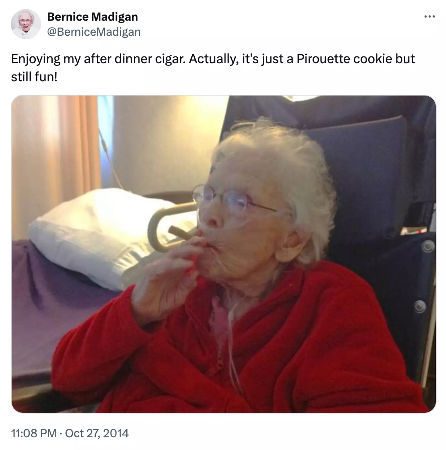 Bernice Madigan had her own Twitter page.