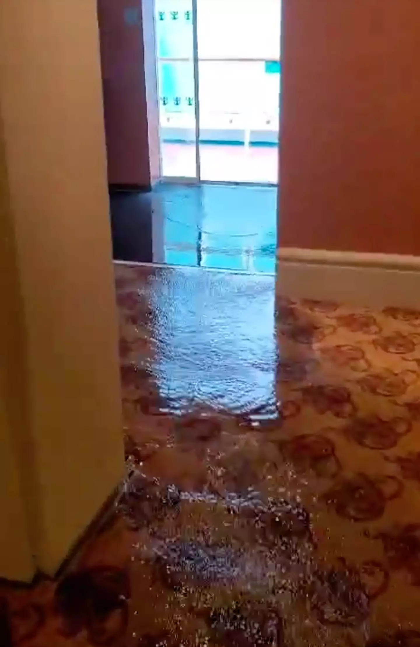 Passengers have been sharing videos of the flood online.
