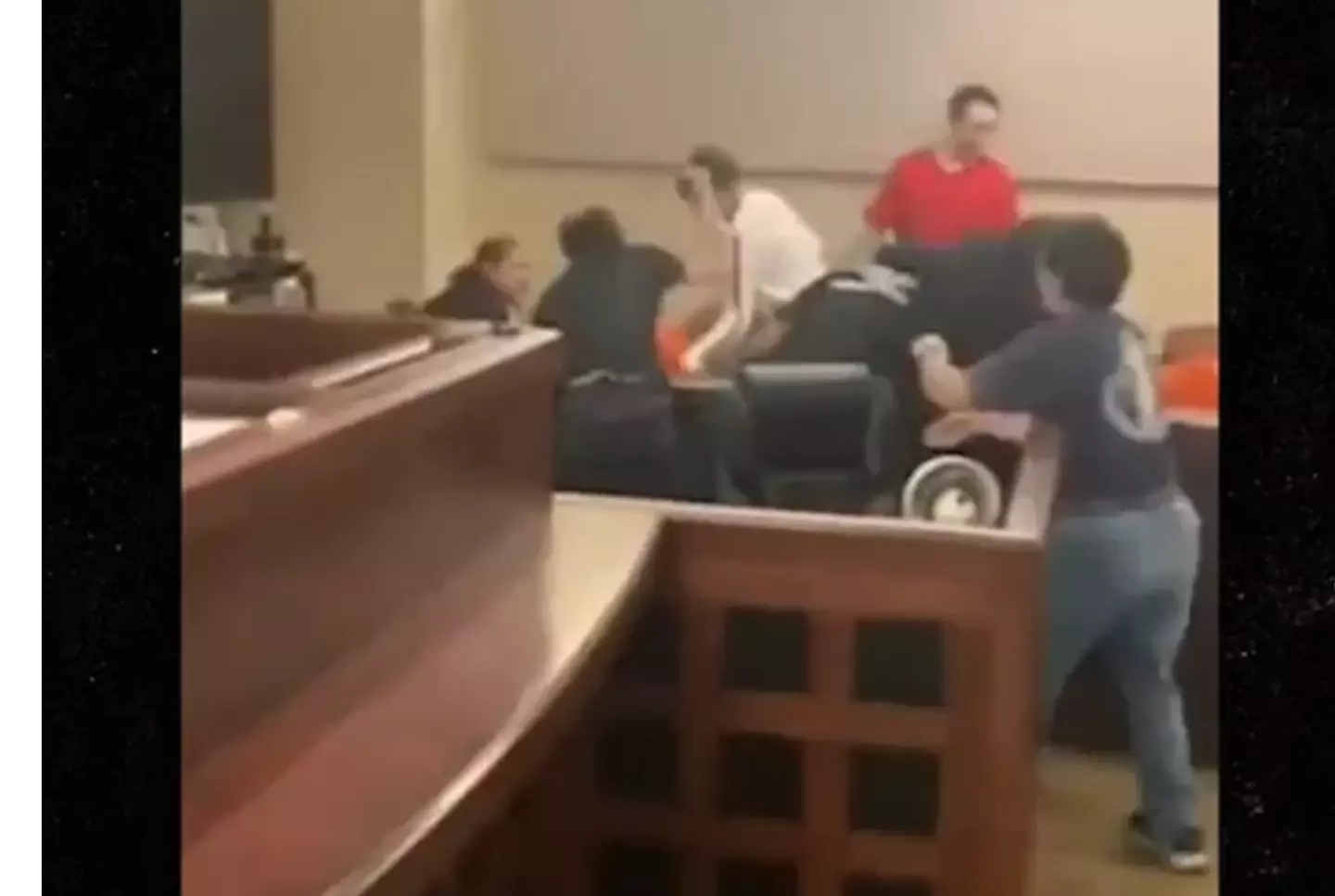 A brawl broke out in court.