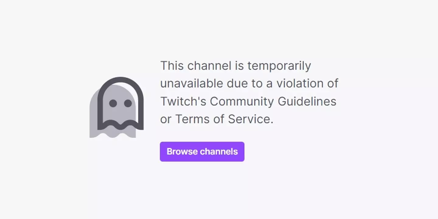 Trying to access Amouranth's Twitch stream currently gives you this message from the site.