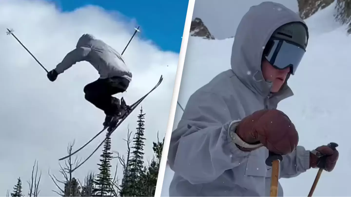 Daredevil skier, 21, dies after trying 'high risk stunt' jumping 40 feet across busy highway as he falls onto road