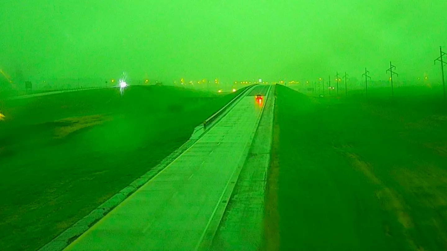 US Skies Turn Bright Green Leaving People Shocked