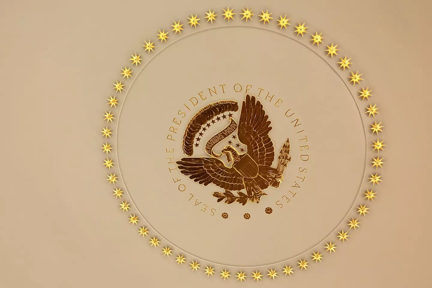 The ceiling of the Oval Office even has a gold touch (Chip Somodevilla/Getty Images)