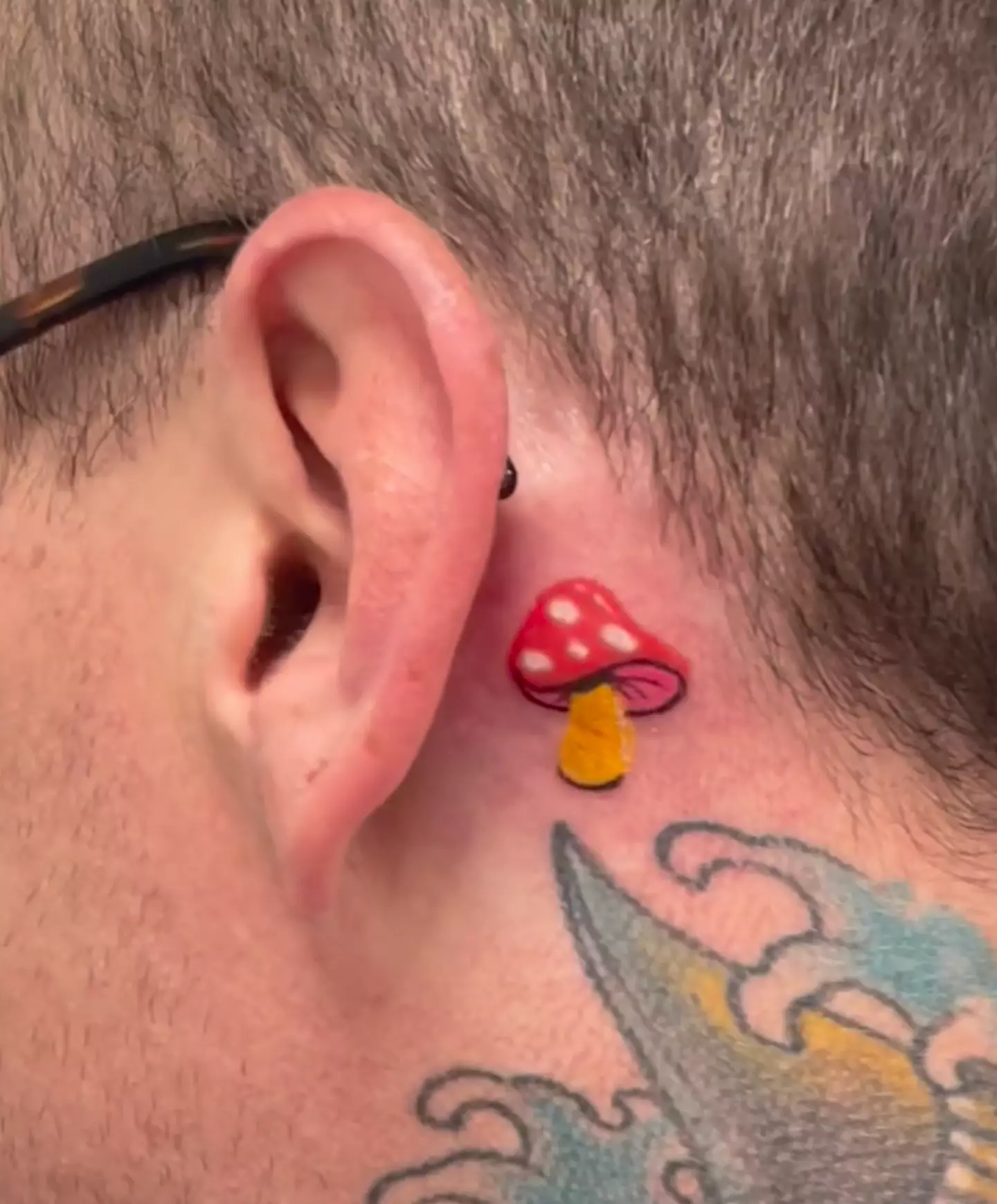 The mushroom tattoo.