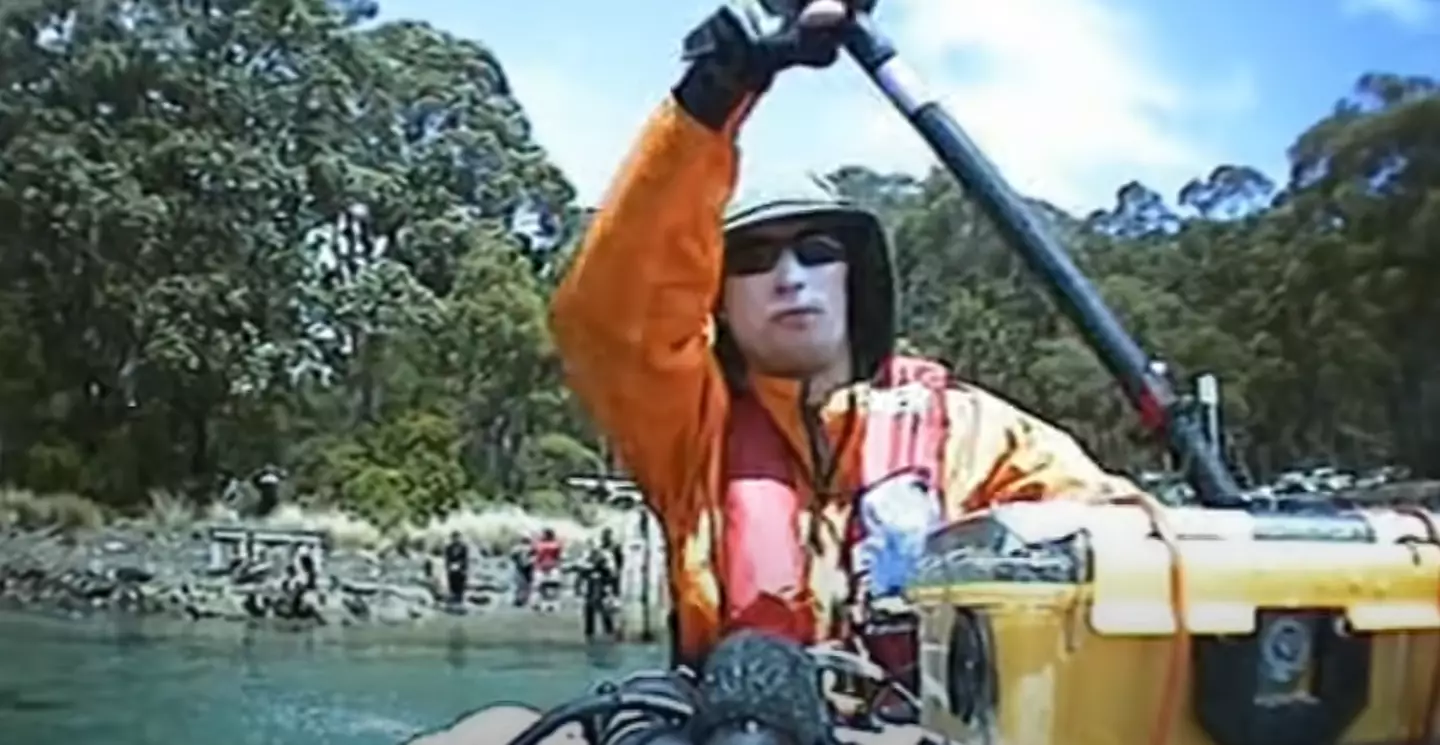 Andrew is filmed leaving his family by the shore as he begins the trip which would end in tragedy. (National Geographic)