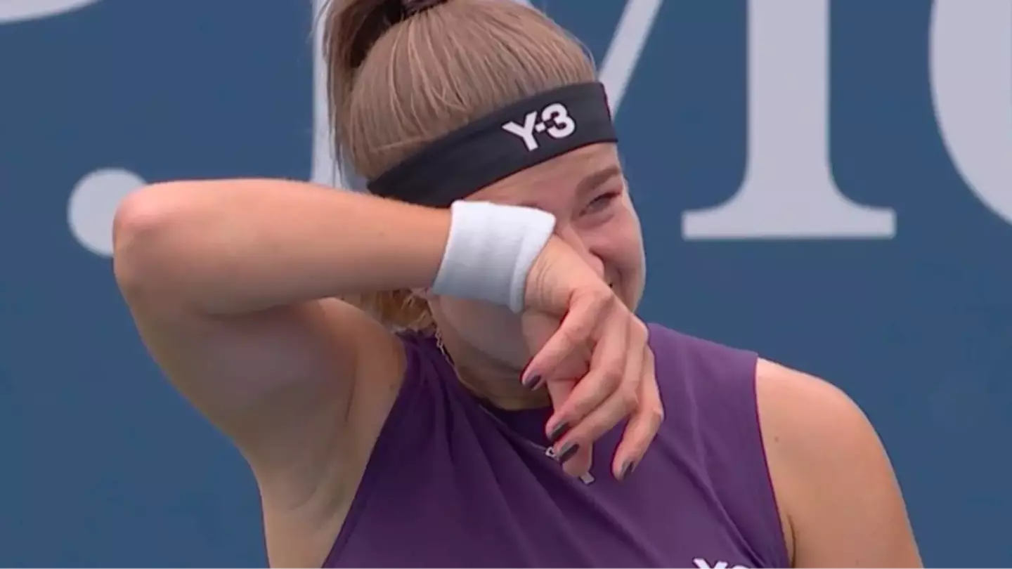 Moment US Open player breaks down in tears after ex-boyfriend shows up uninvited in crowd