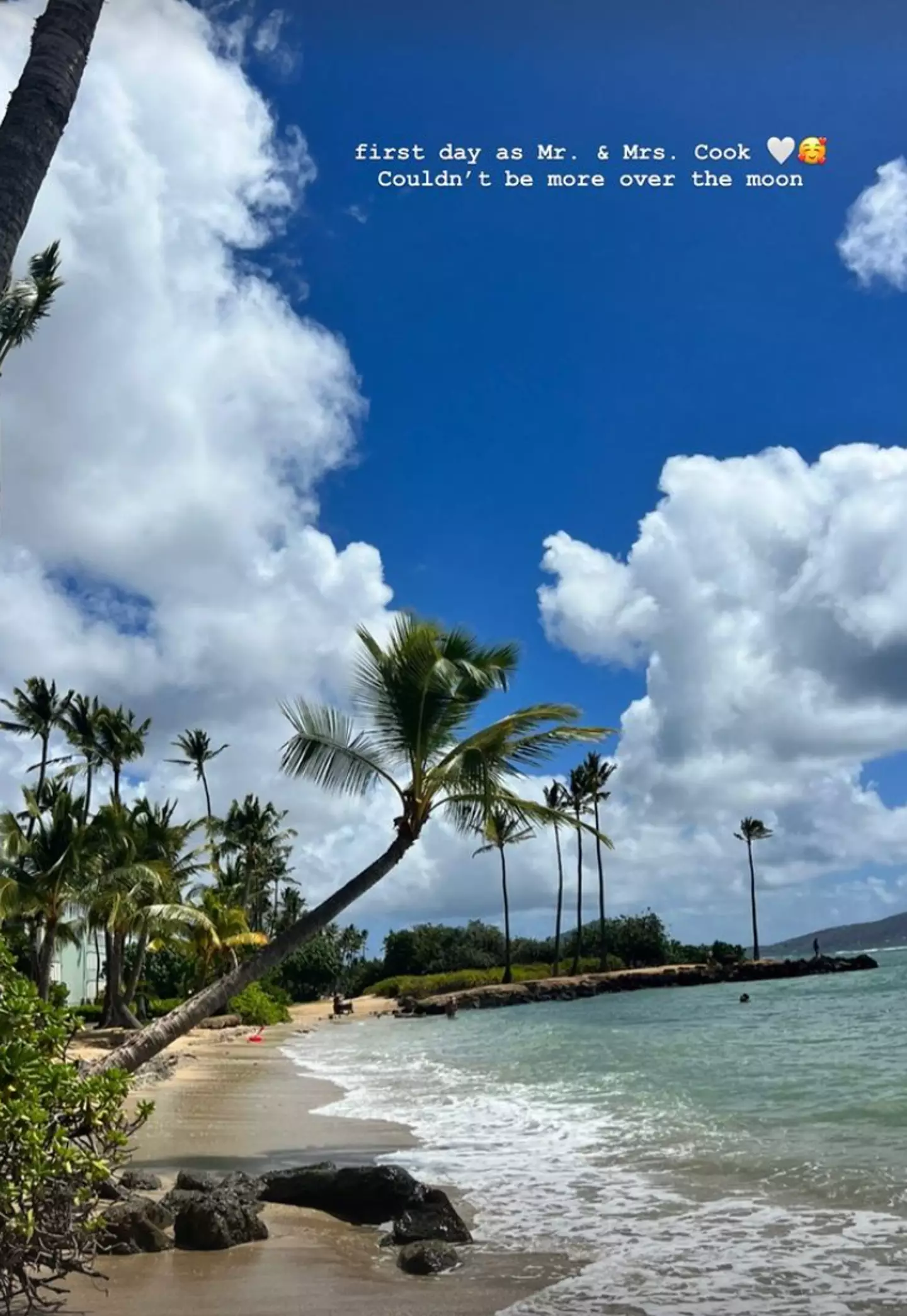 The couple got married in Hawaii at the weekend.