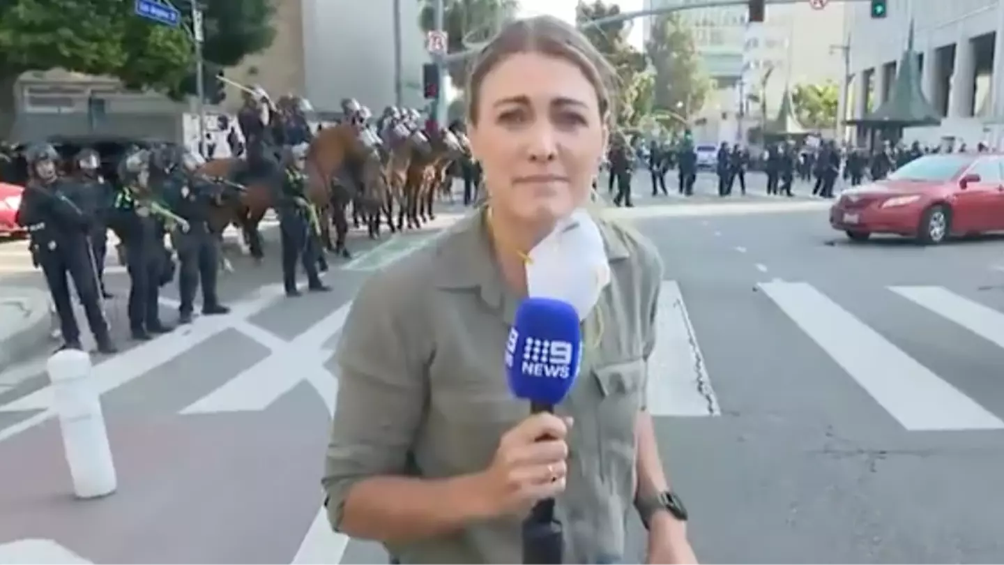 Horrifying footage shows moment journalist is shot by LAPD while reporting live on anti-ICE protests