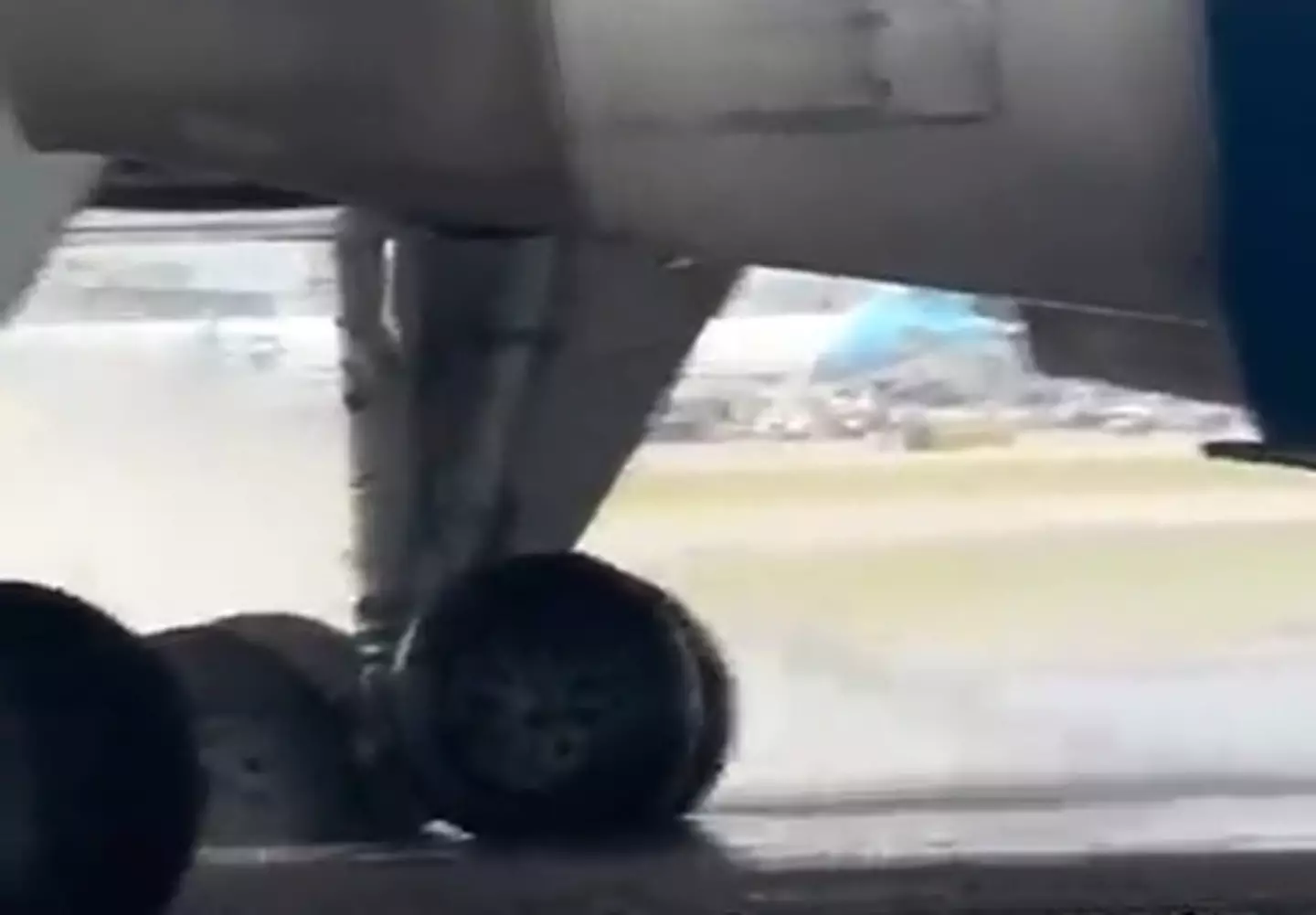 The airline explained that one of the plane's tires blew when it landed and some parts of the landing gear were hot, hence the evacuation.