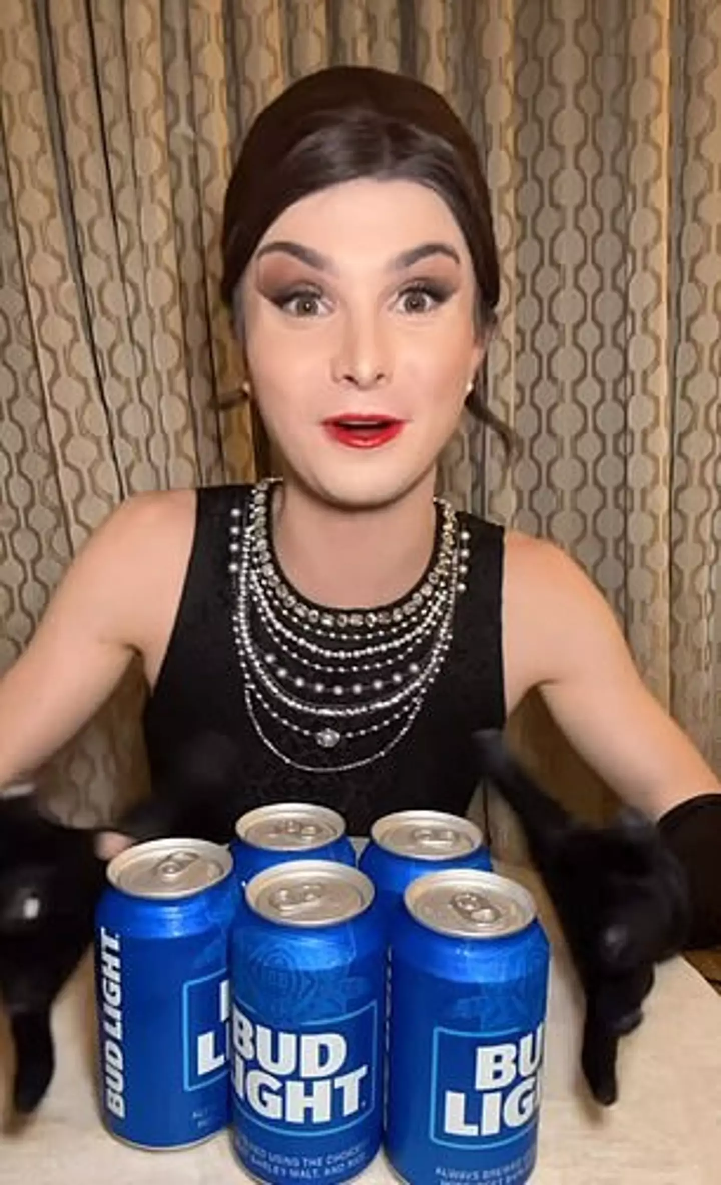 Dyaln Mulvaney with her cans of Bud Light in a video posted to social media.