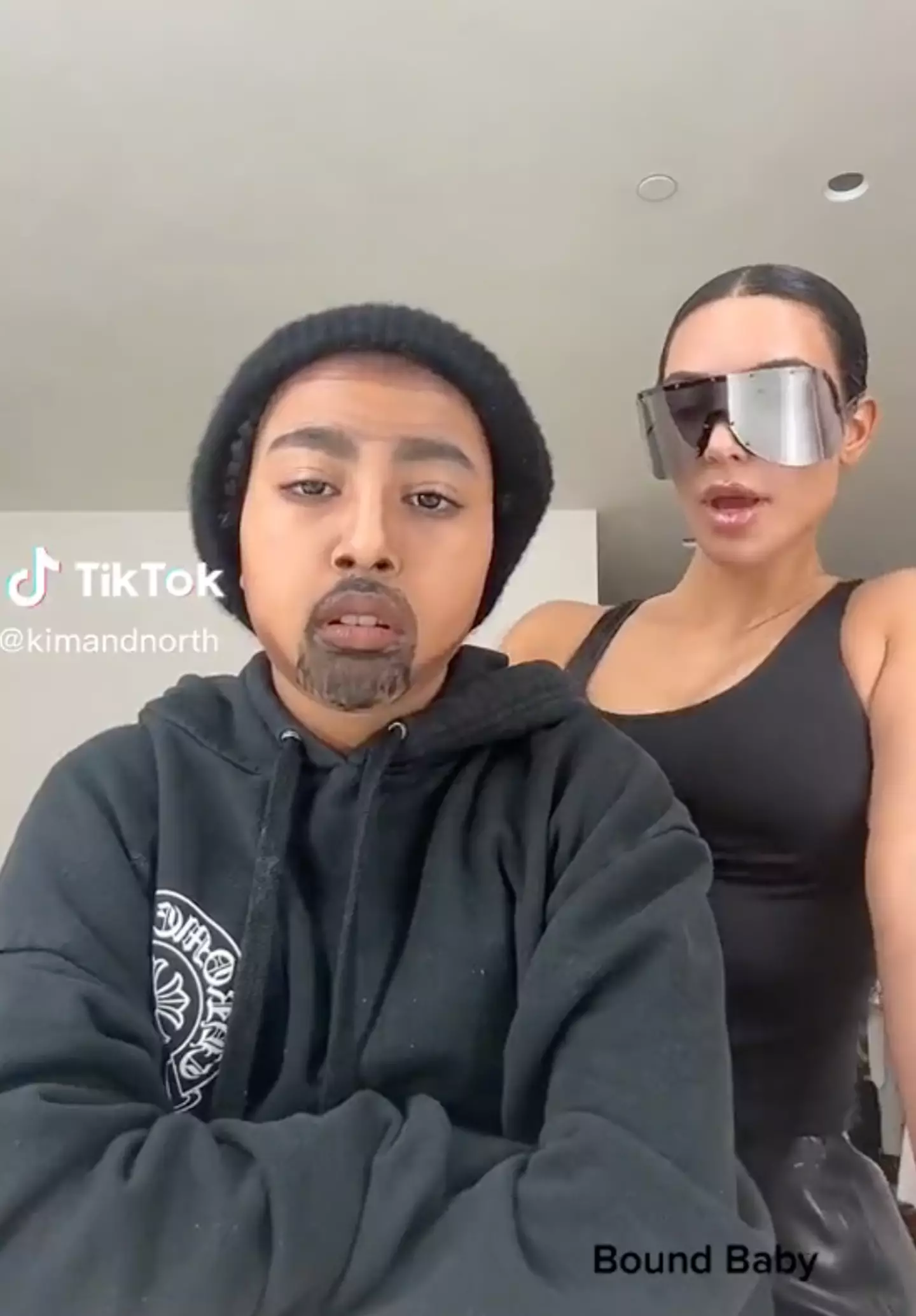 Kim and North dressed up for their latest TikTok.