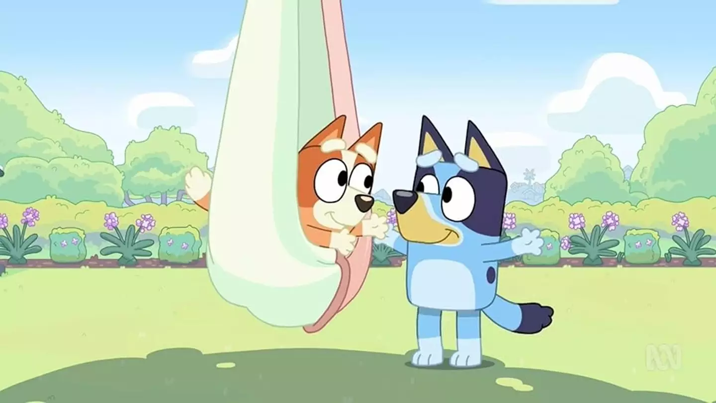 Bingo and Bluey smiling at each other (ABC Kids)