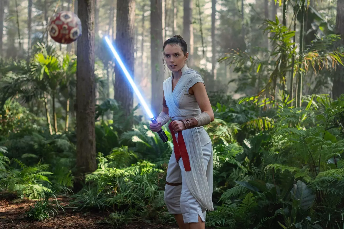 Daisy Ridley as Rey.