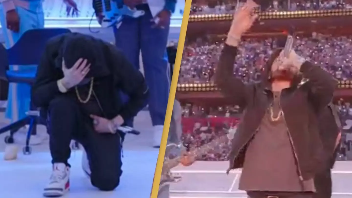 Eminem Kneels During Super Bowl Half Time Show Performance Despite NFL Reportedly Forbidding It