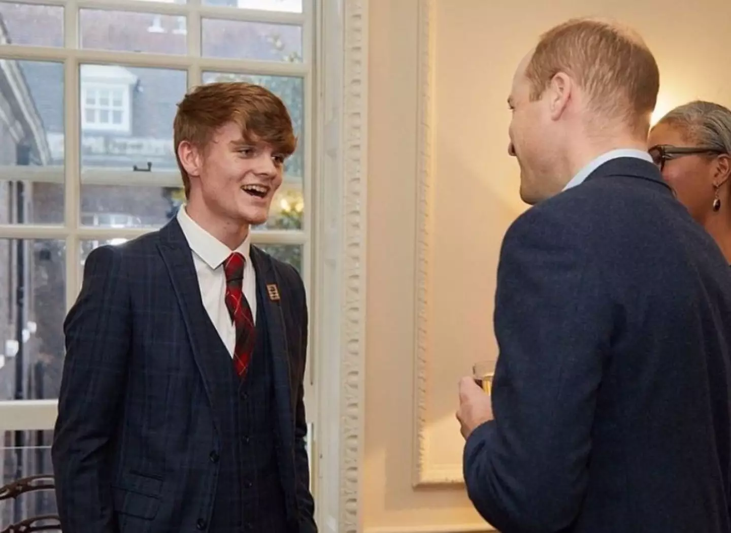 Connor Lynes speaking with Prince William (Supplied)