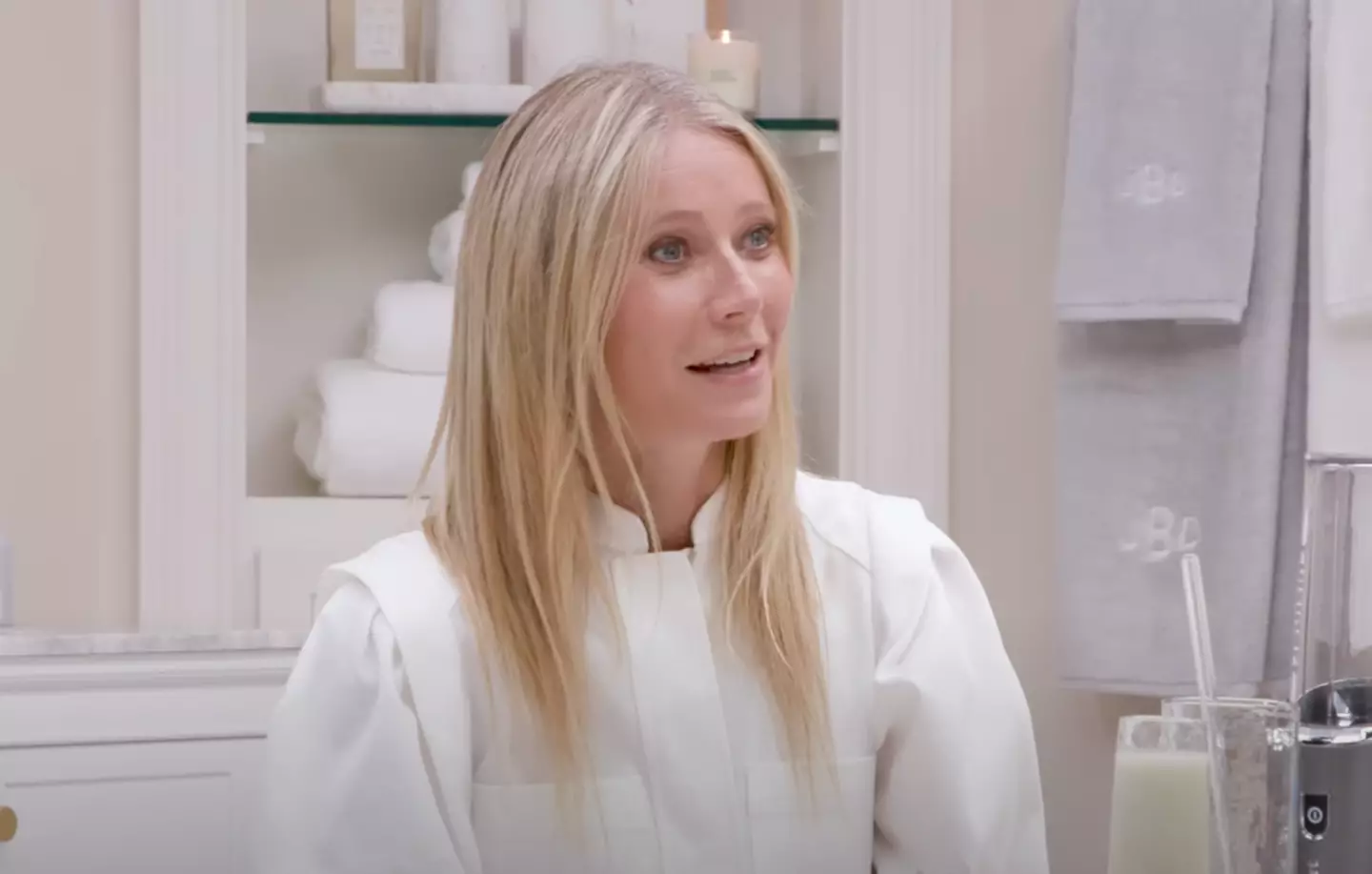 Paltrow joked she'd slept with Bieber's dad, Stephen Baldwin, in the bathroom, before quickly clarifying she definitely 'didn't'.