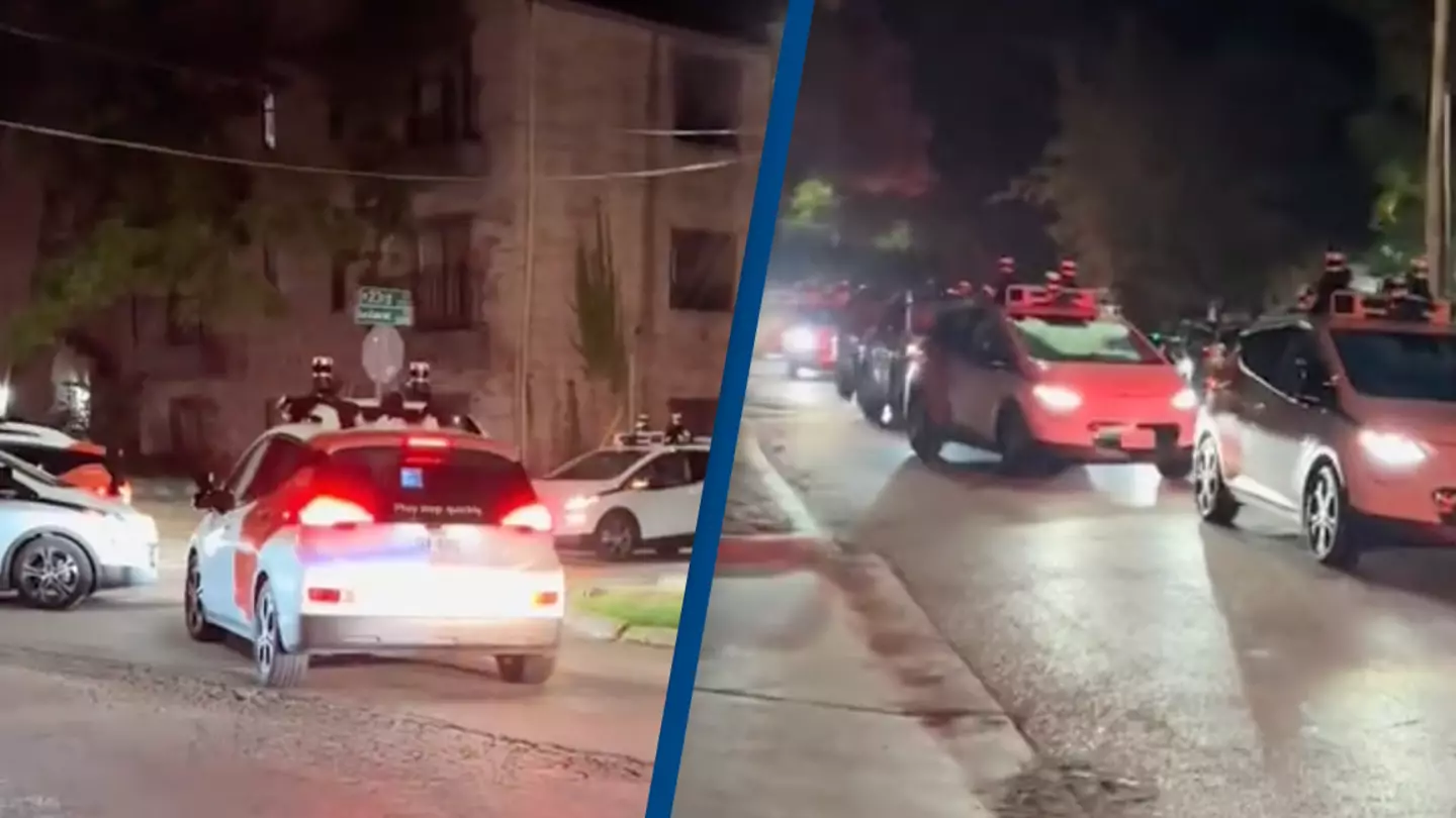 Self-driving cars cause humungous traffic jam as none of them move