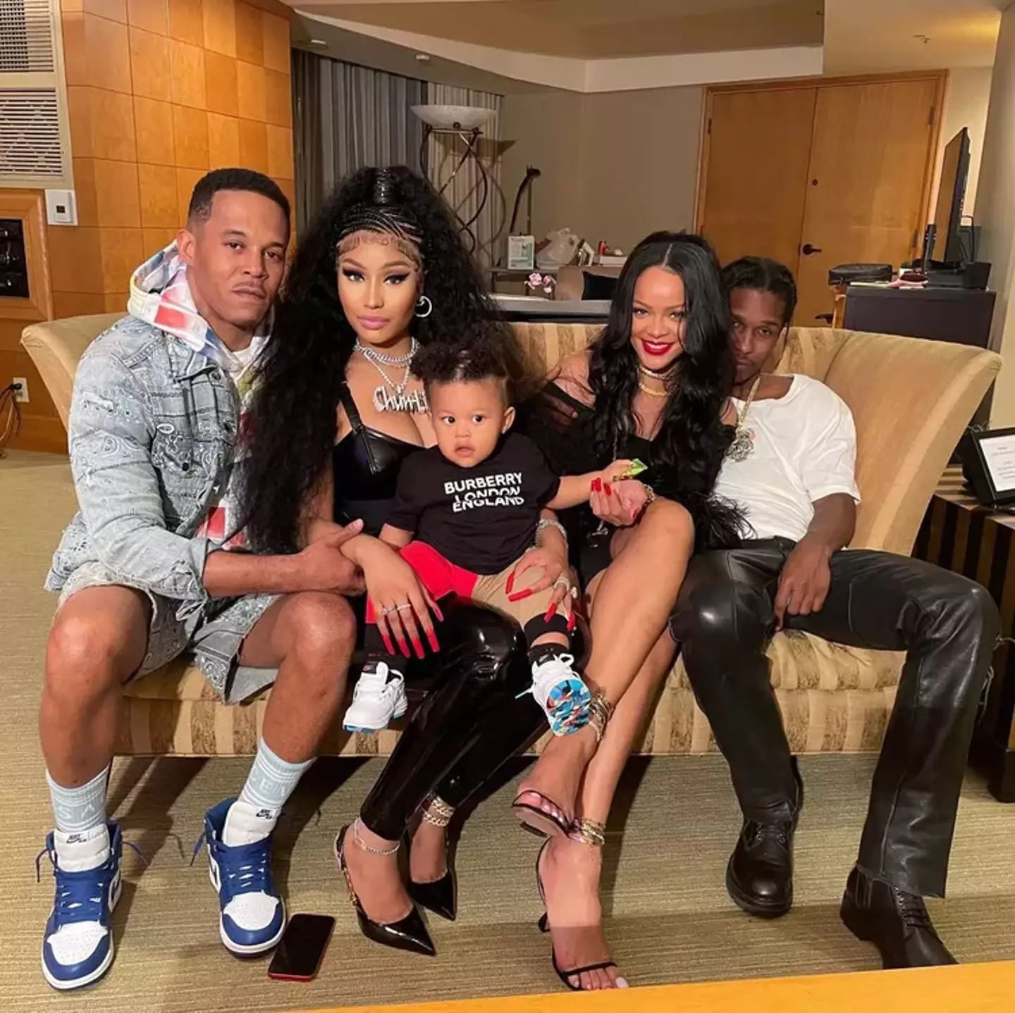 Kenneth Petty, Nicki Minaj and their son with Rihanna and ASAP Rocky.