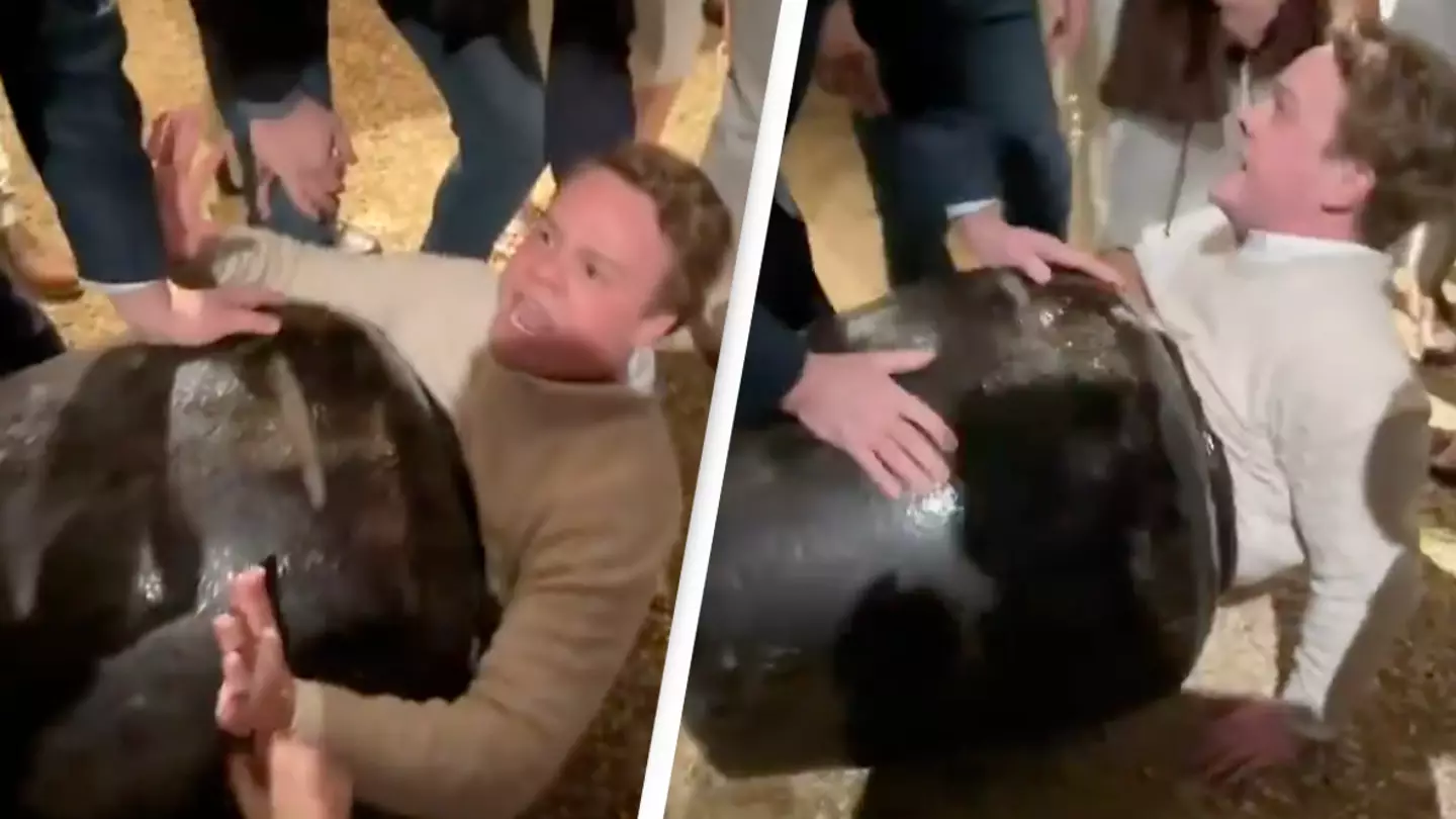 Man has to be rescued after getting himself stuck in a large vase at party