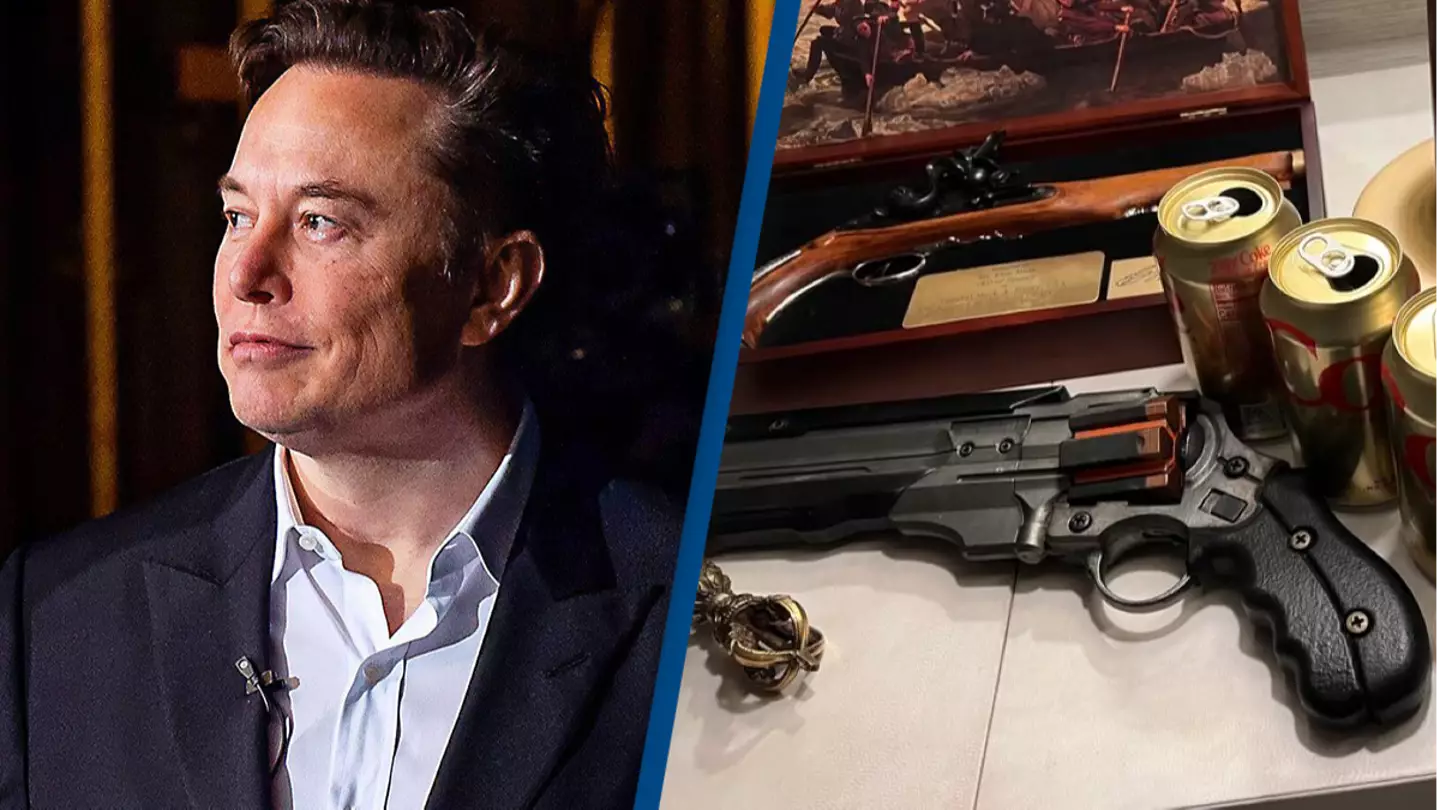 Elon Musk shows that he sleeps with two guns next to his bed