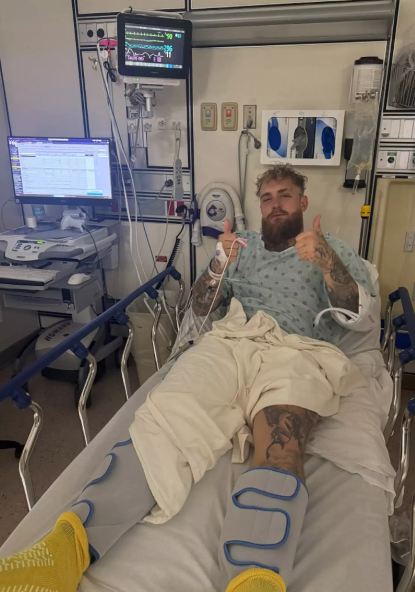 Jake Paul has delivered an injury update from his hospital bed (Instagram/jakepaul)