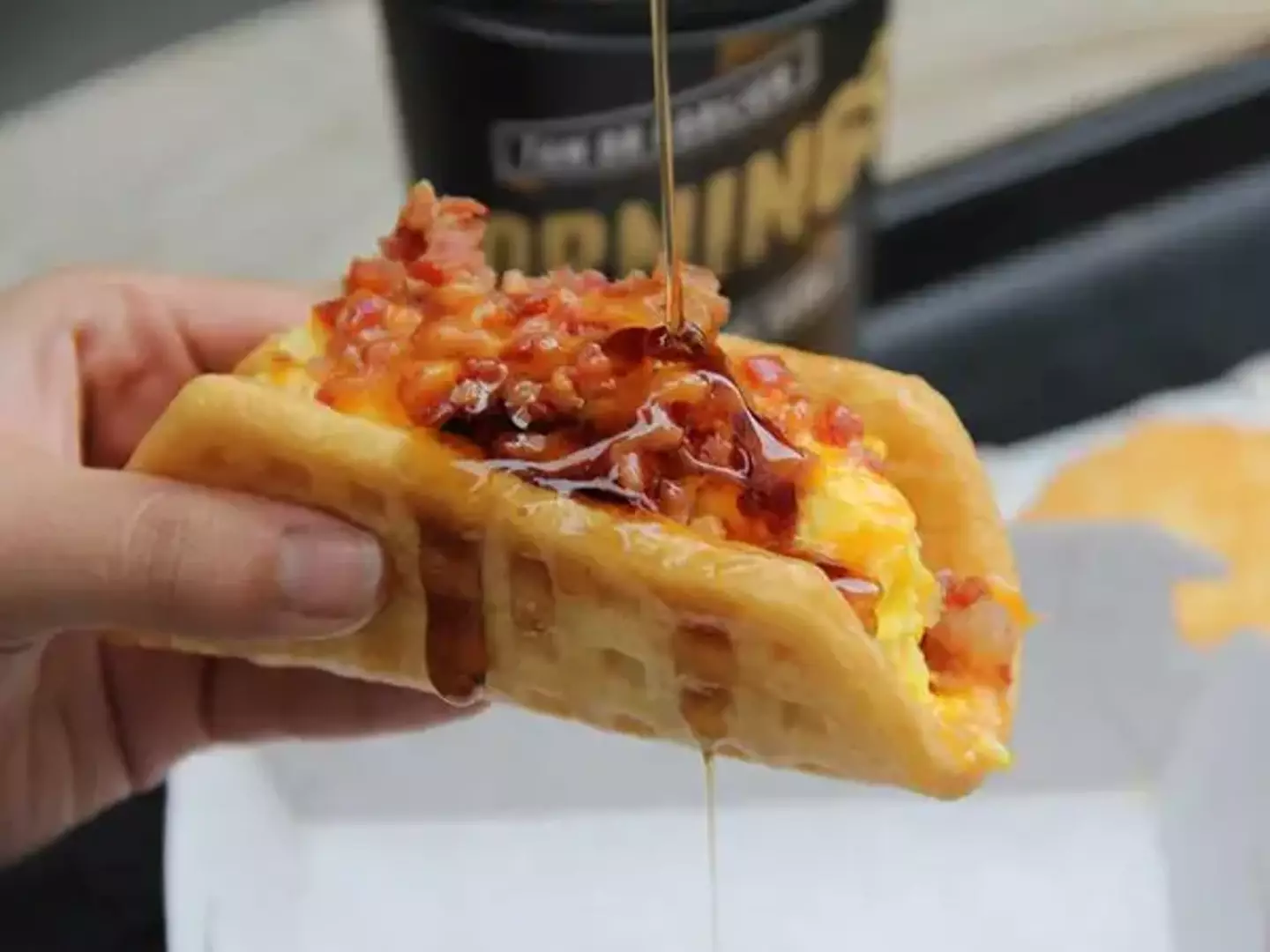 Taco Bell's now-discontinued Waffle Taco.