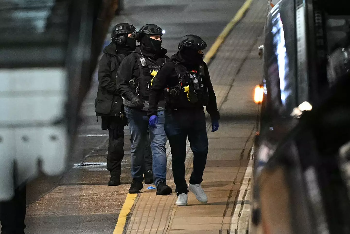Armed police are said to have tasered the suspect (JUSTIN TALLIS/AFP via Getty Images)