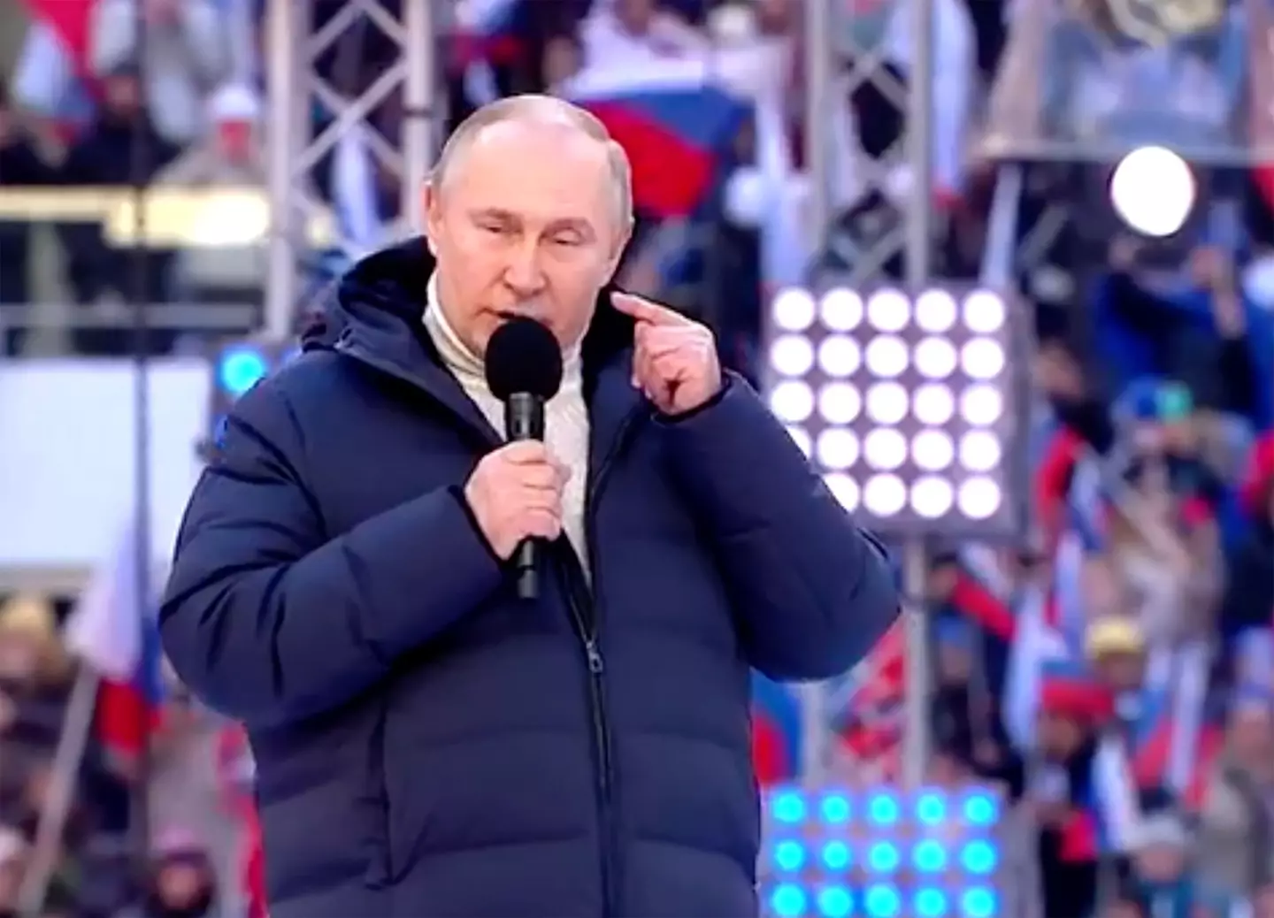 Putin at a rally in Moscow earlier this year.