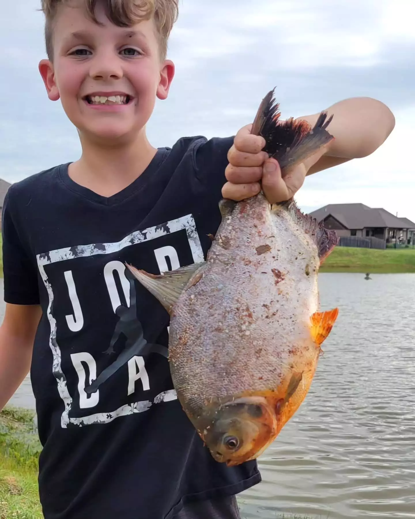 The fish was caught by 11-year-old Charlie Clinton.