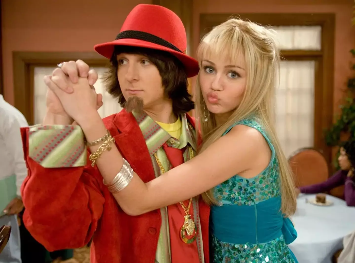 Mitchel Musso and Miley Cyrus in Hannah Montana.