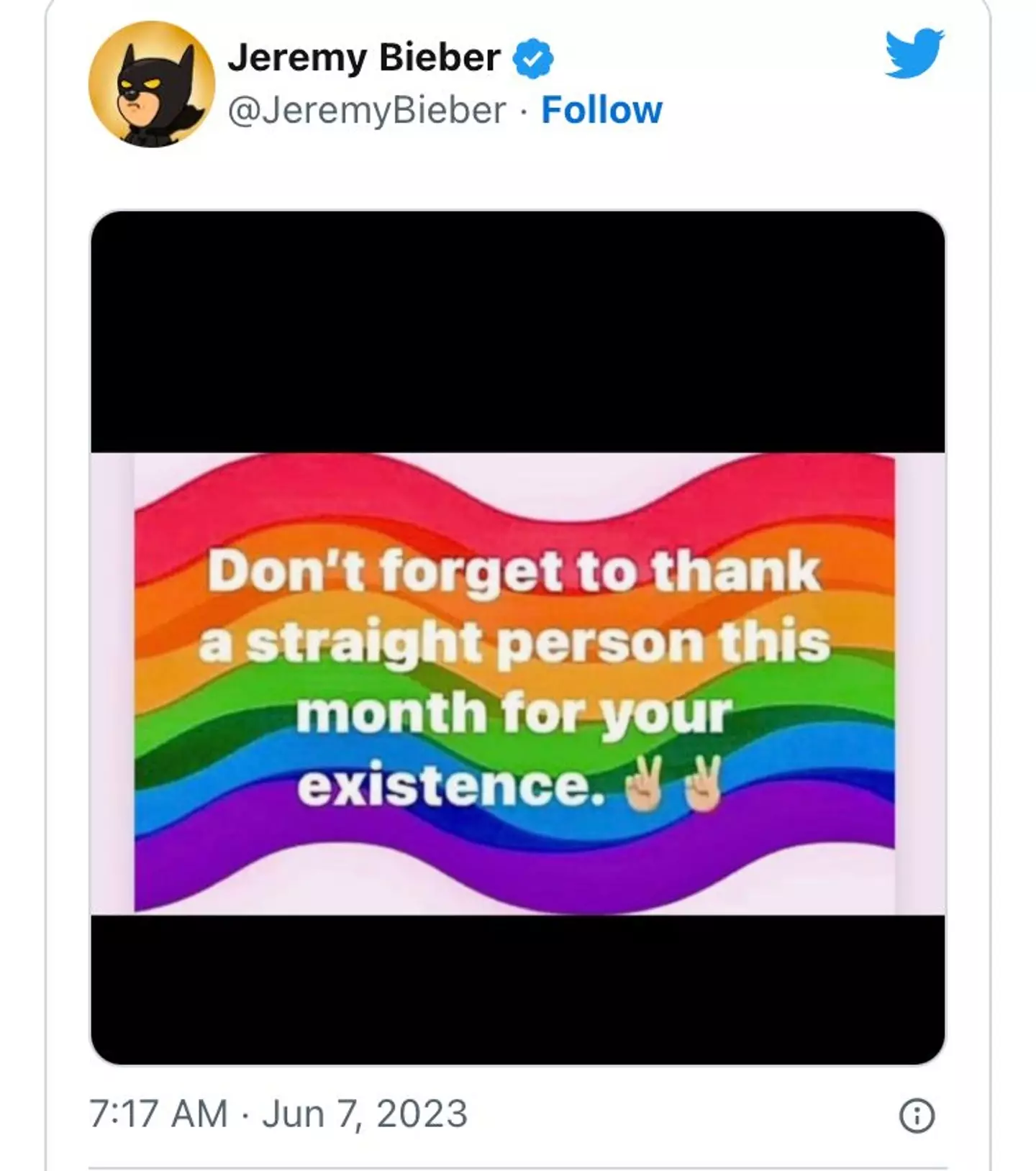 Jeremy Beiber's tweet.