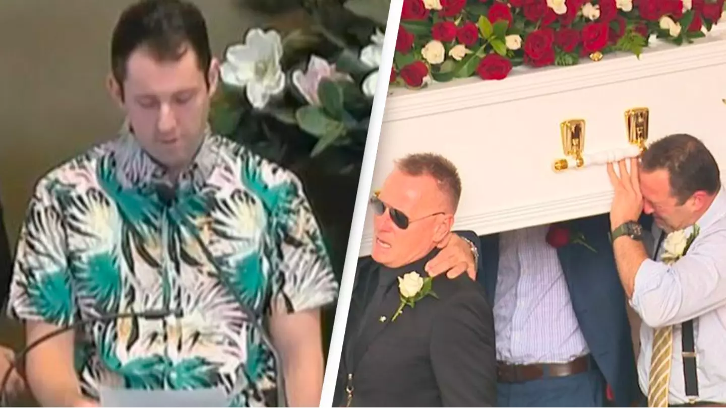 Groom who lost 10 friends in wedding bus crash speaks out at funeral