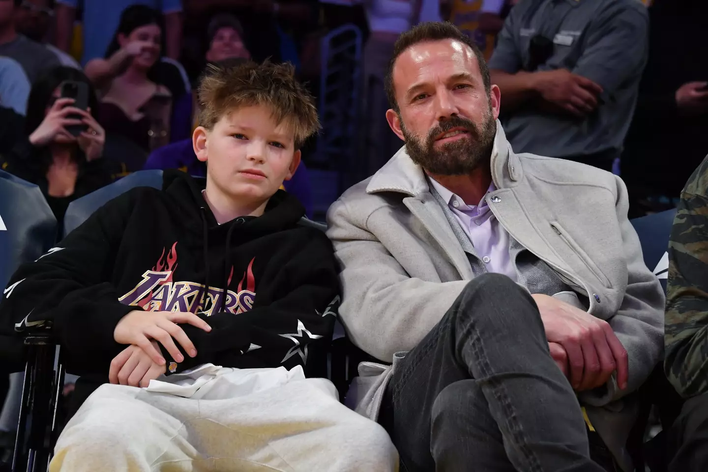 Affleck pictured with son Samuel in 2024 (Allen Berezovsky/Getty Images)