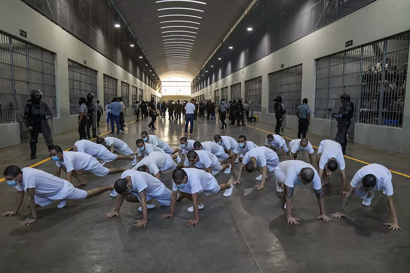 Dozens have been deported from the US and into the El Salvador jail (Alex Peña/Getty Images)