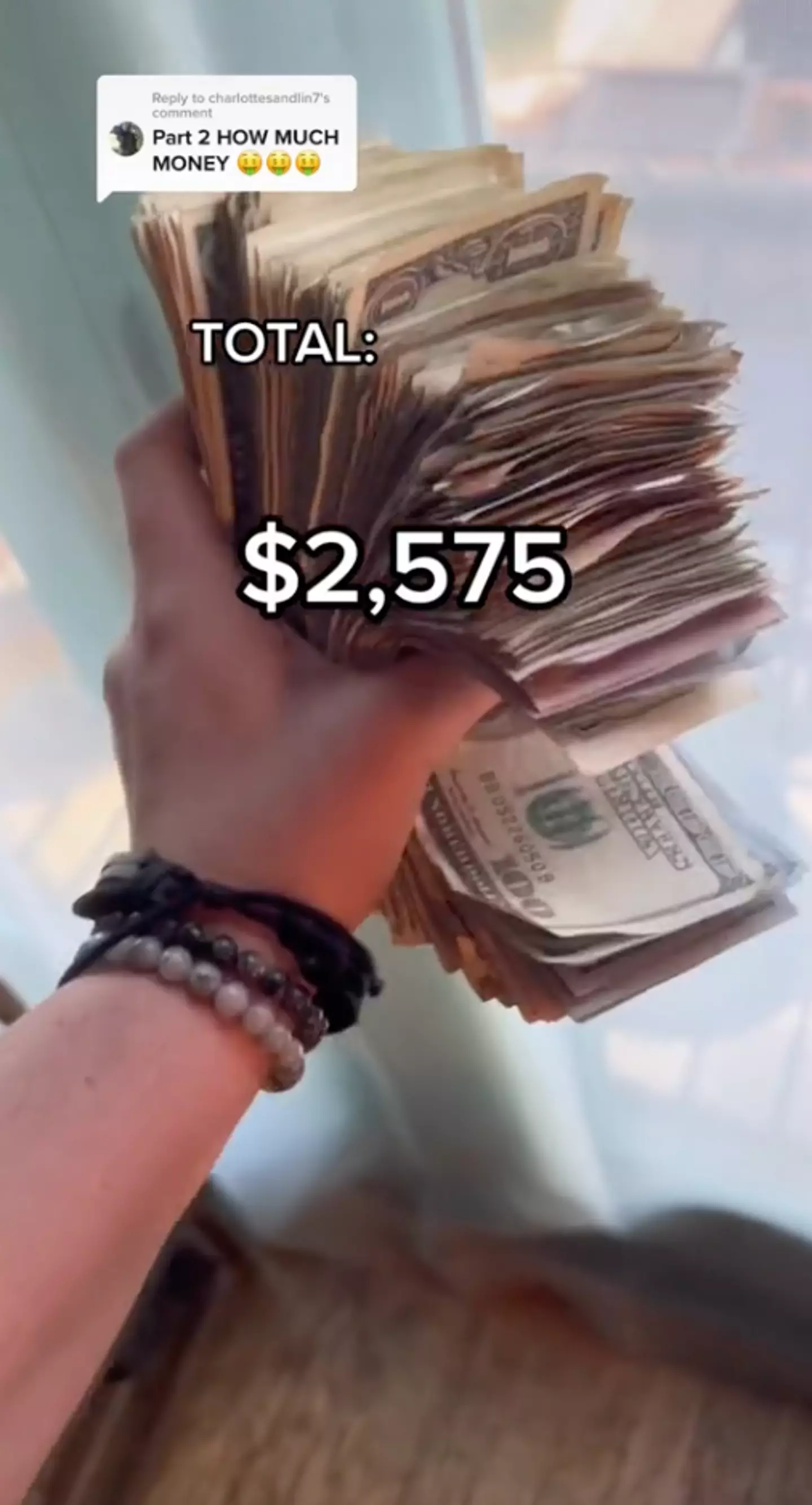 She received $2,575 in total. (TikTok/@h2p36)