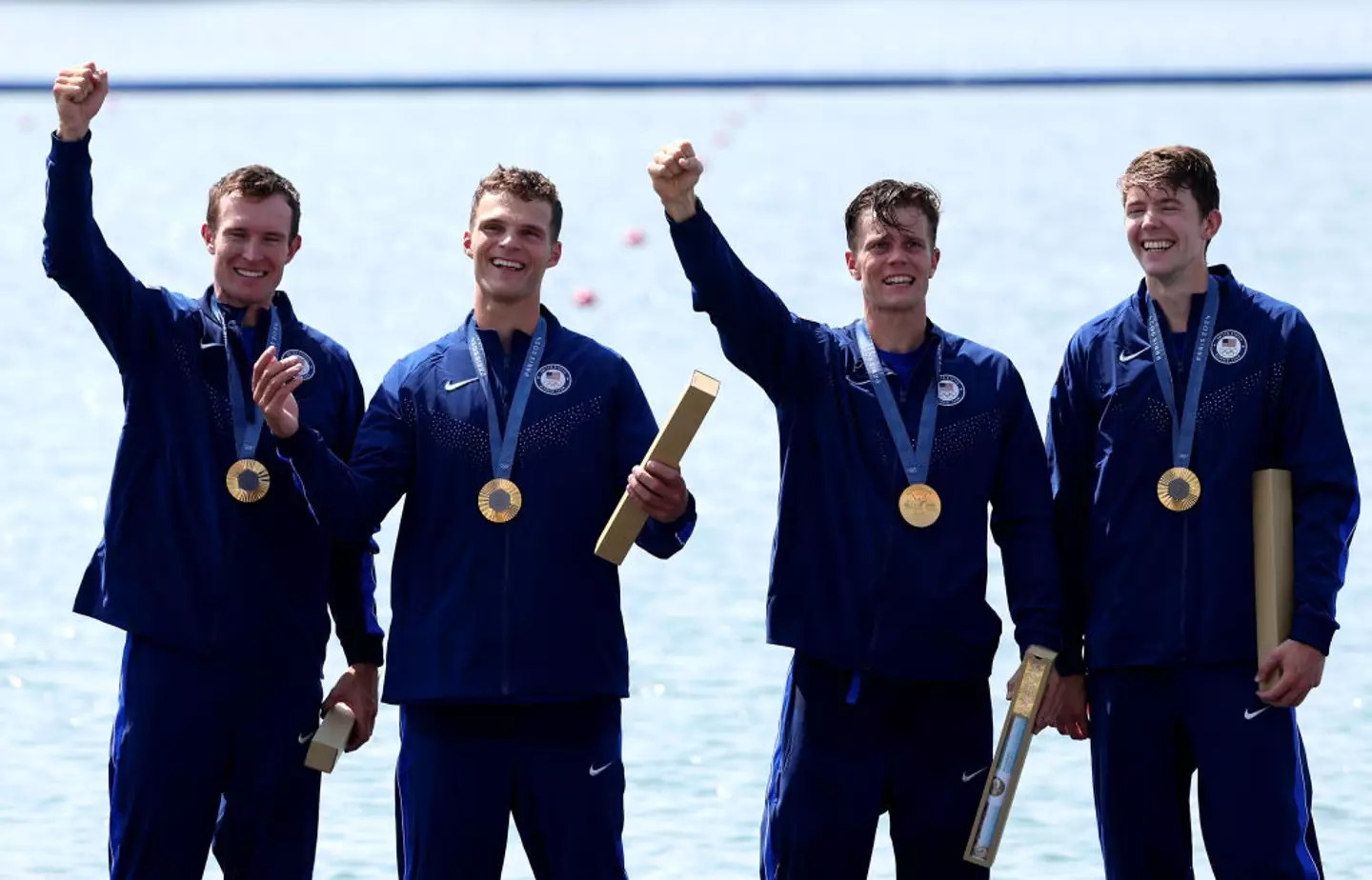 Team USA rowers Nick Mead, Justin Best, Michael Grady and Liam Corrigan won gold today (Alex Davidson/Getty Images)