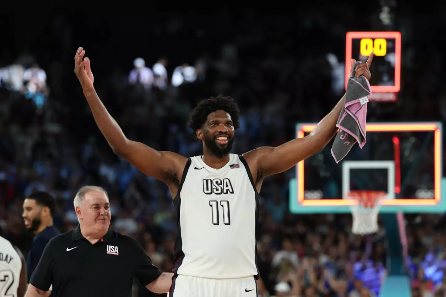 Embiid has a chance to take home gold for his son tomorrow. (Gregory Shamus/Getty Images)