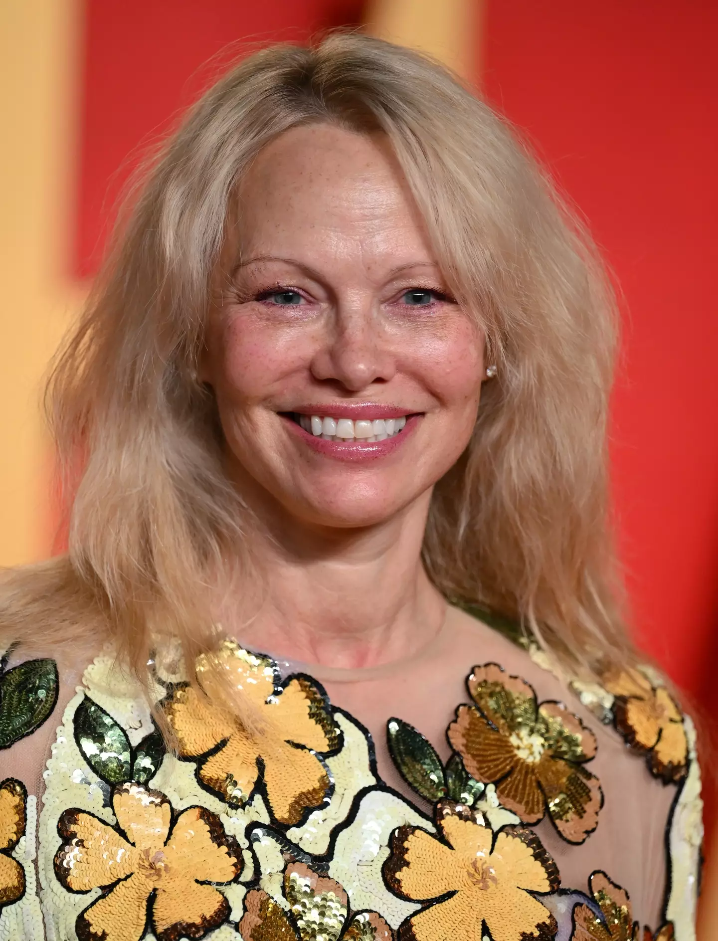 Pamela Anderson now often attends red carpet events makeup-less. (Karwai Tang/WireImage)
