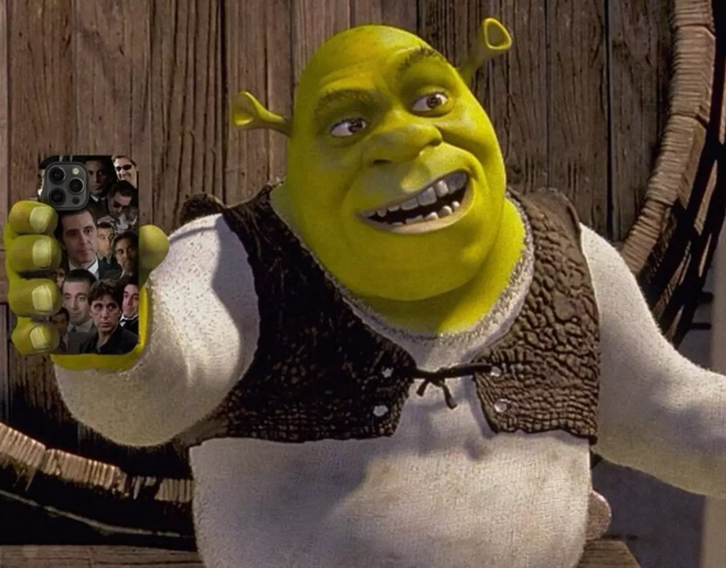 And Shrek has a phone case with Al Pacino's face on (Instagram/ @shrek)