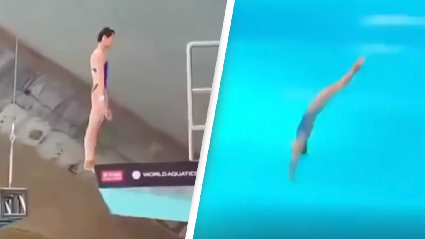 16-year-old diver stuns judges as her dive with 'no splash' wins gold