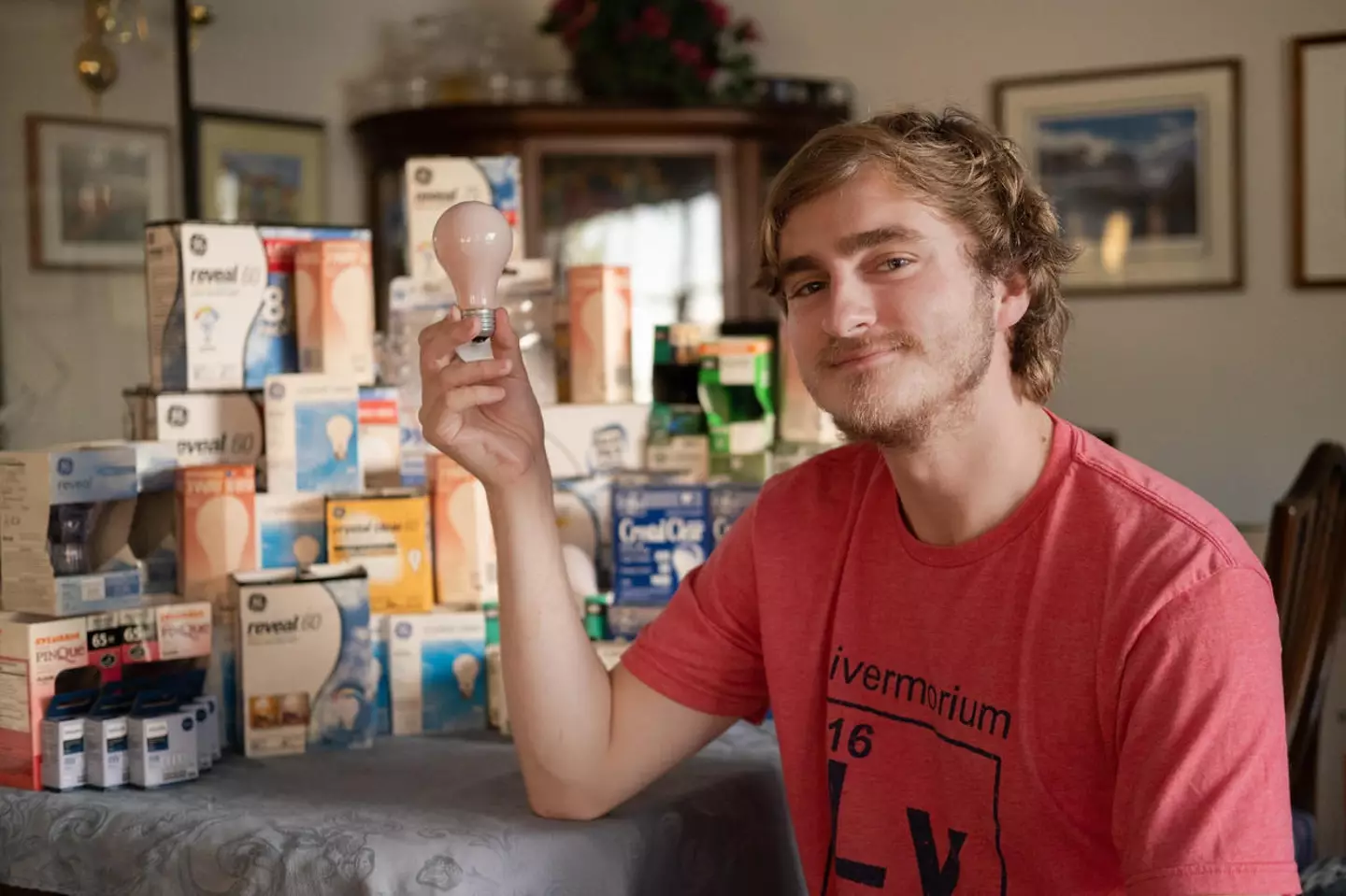 Kevin Szmyd with his incandescent stock.