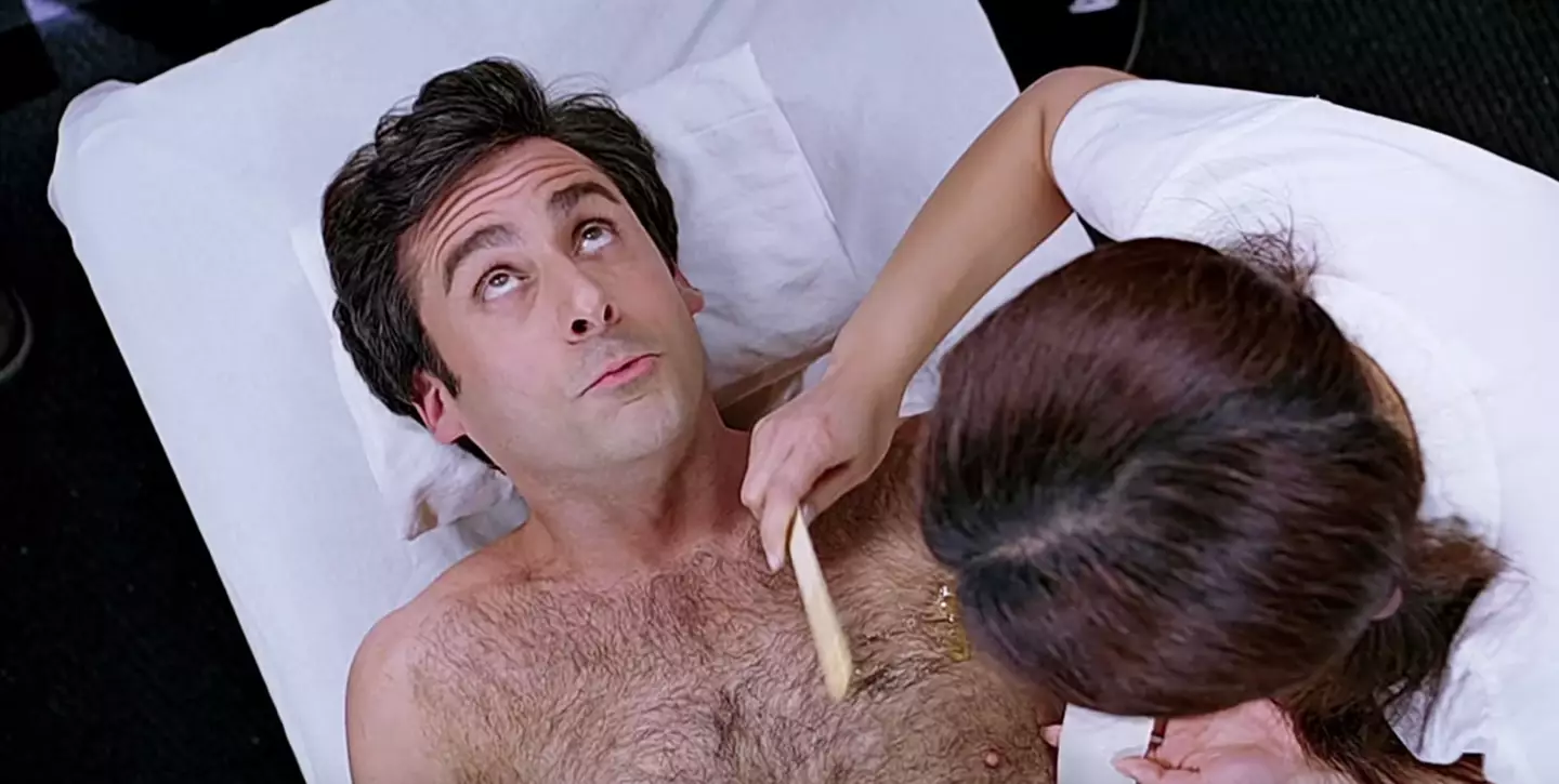 In order to get a 'genuine reaction,' Steve Carrell had his chest waxed for real while filming The 40-Year-Old Virgin (Universal Pictures)